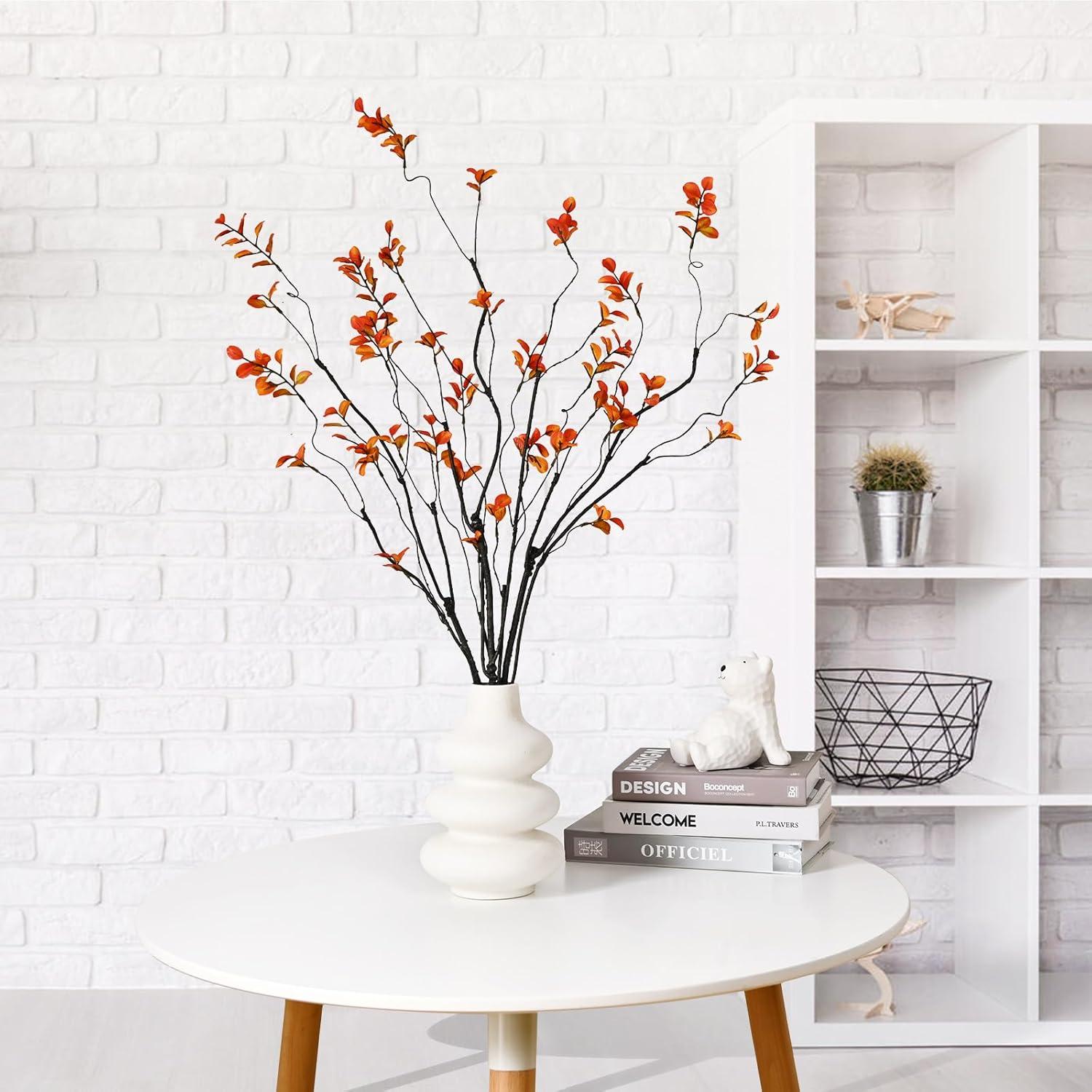 3pcs Artificial Ficus Branches - Lifelike Greenery for Vase | Faux Eucalyptus Banyan Twig Plants for Home, Wedding & Office Decor -