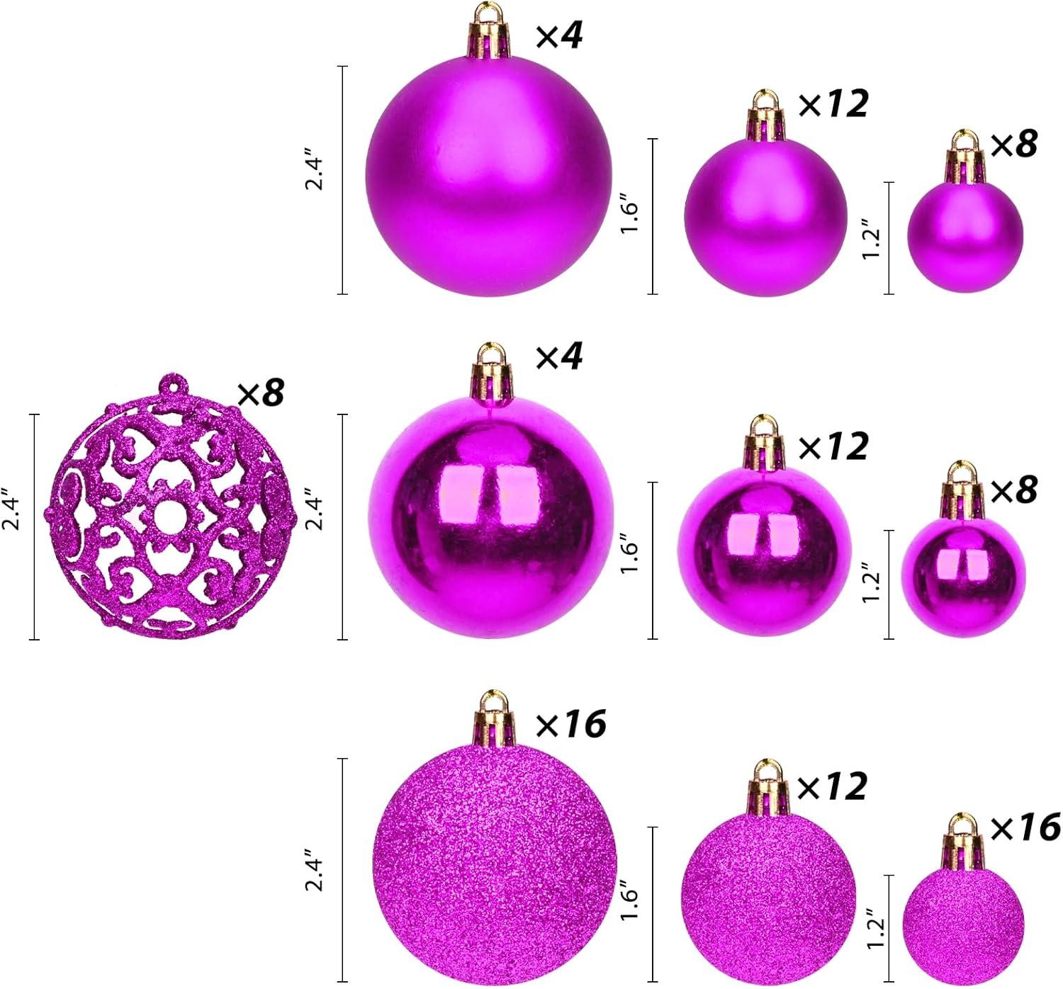 Zynic 100Pc Christmas Ball Ornaments Shatterproof Balls For Christmas Tree Decoration Hangs Home & Garden