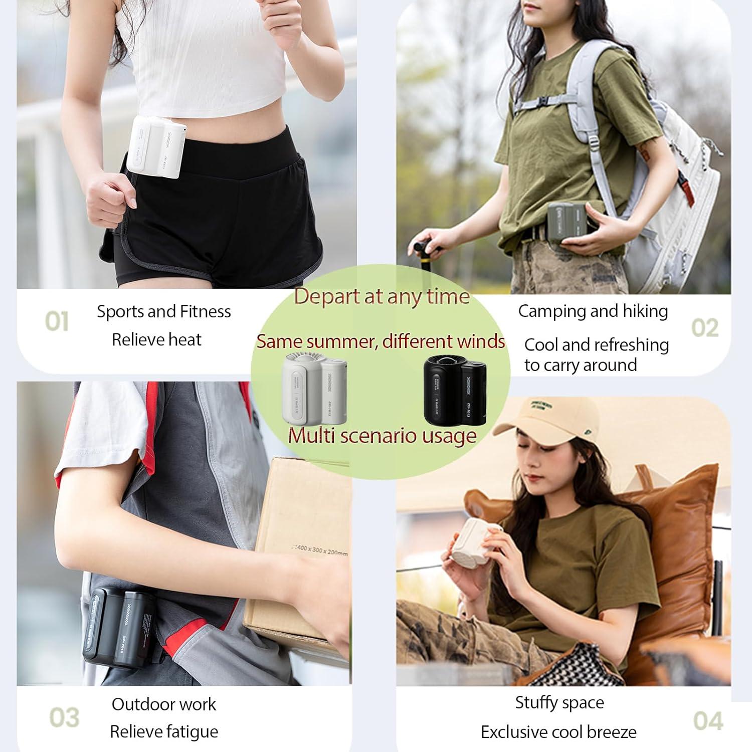 Portable Fan Portable Mini Handheld Fan with USB Rechargeable Battery, Compact Design for Travel, Office, Outdoor Use B