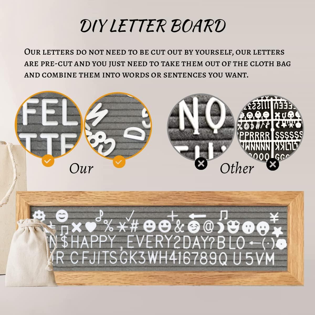 Oak Wood Felt Letter Board with Photo Clips