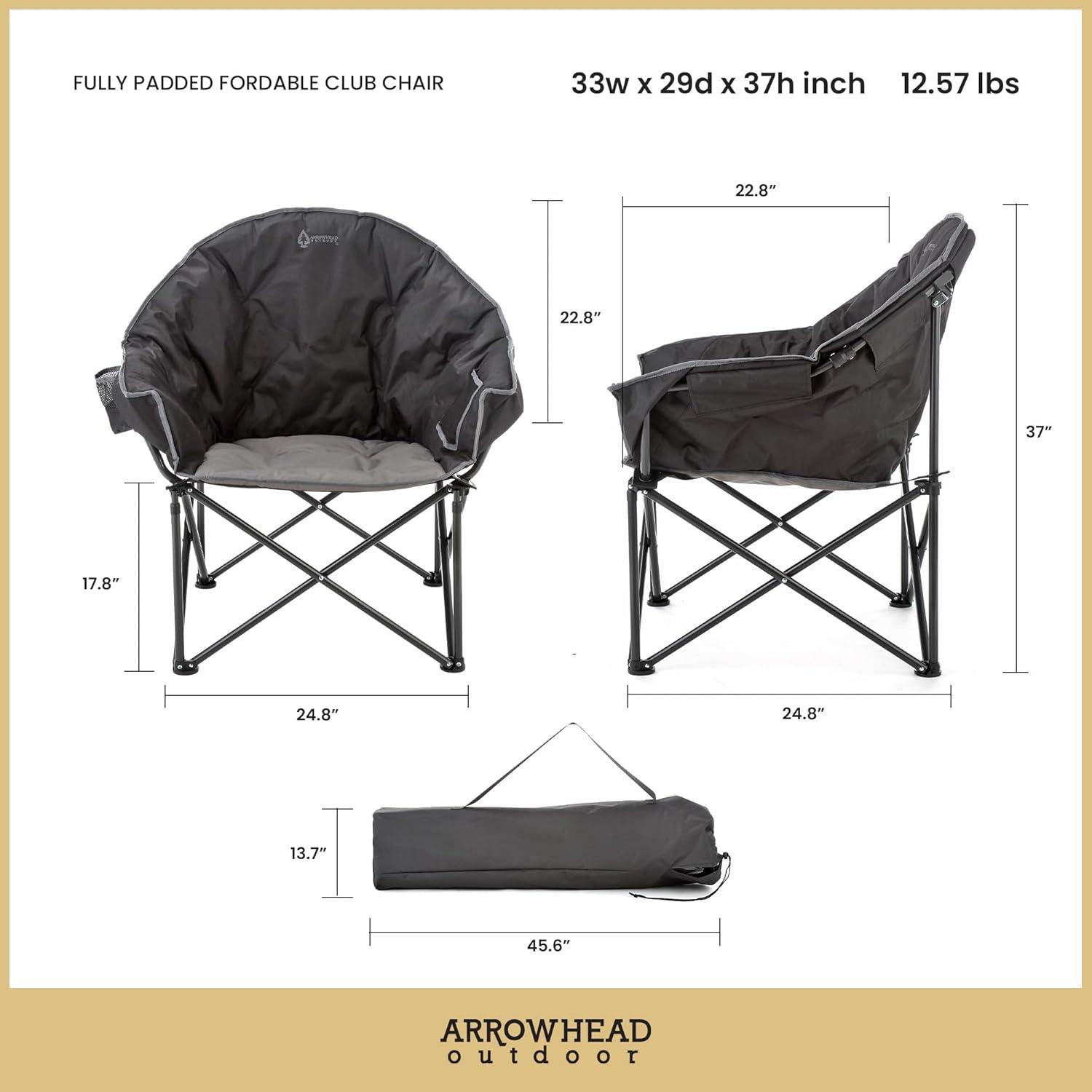Folding Camping Chair with Cushions