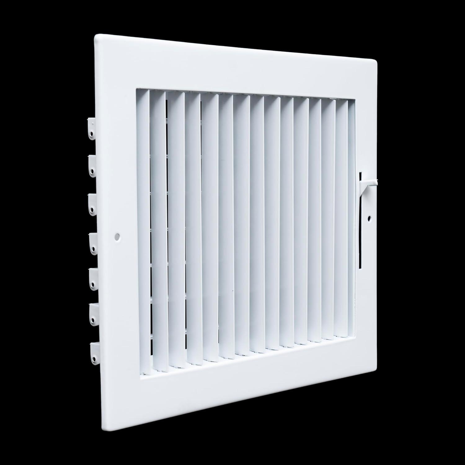 Fits 10x8 Duct Opening Steel Adjustable Air Supply Grille by Handua | Register Vent Cover Grill for Sidewall and Ceiling | White | Outer Dimensions: 11.75" X 9.75"