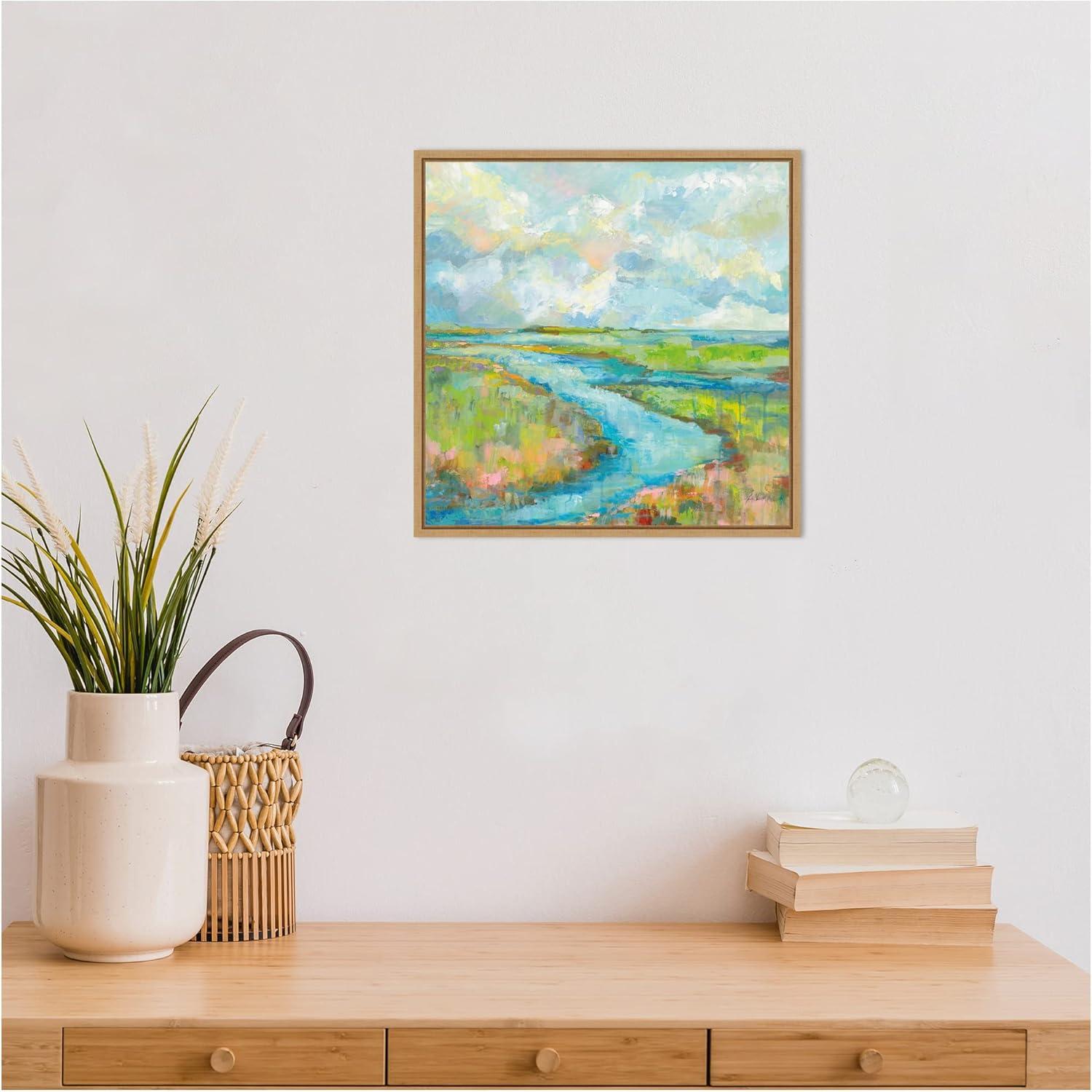 Amanti Art Marsh (Stream) by Jeanette Vertentes Canvas Wall Art Print Framed 16 x 16-in.