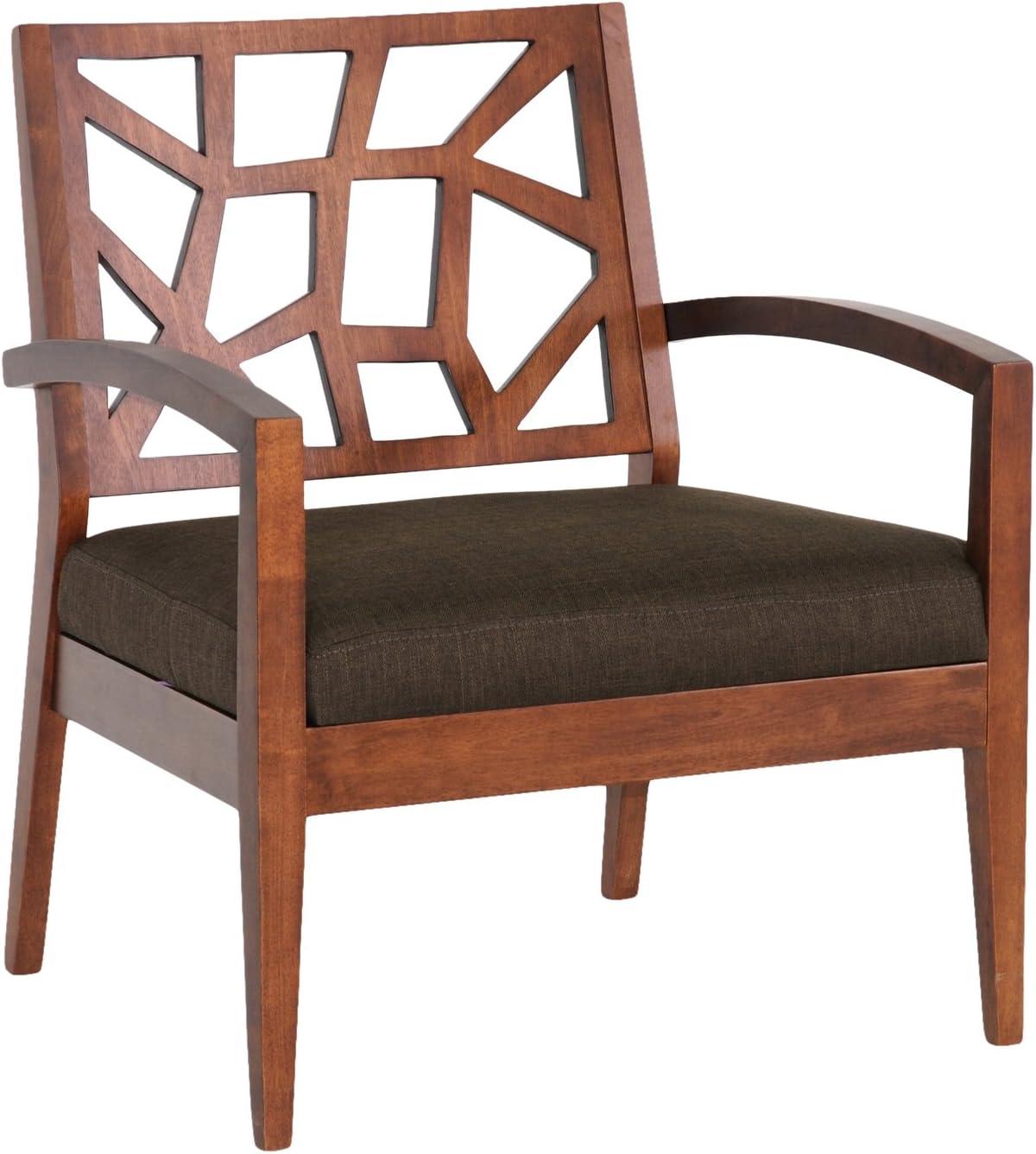 Jennifer Modern Lounge Chair Dark Brown - Baxton Studio: Danish Style, Upholstered, Walnut Veneer, Indoor Use