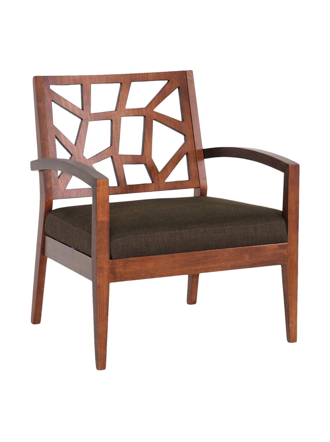 Jennifer Modern Lounge Chair Dark Brown - Baxton Studio: Danish Style, Upholstered, Walnut Veneer, Indoor Use