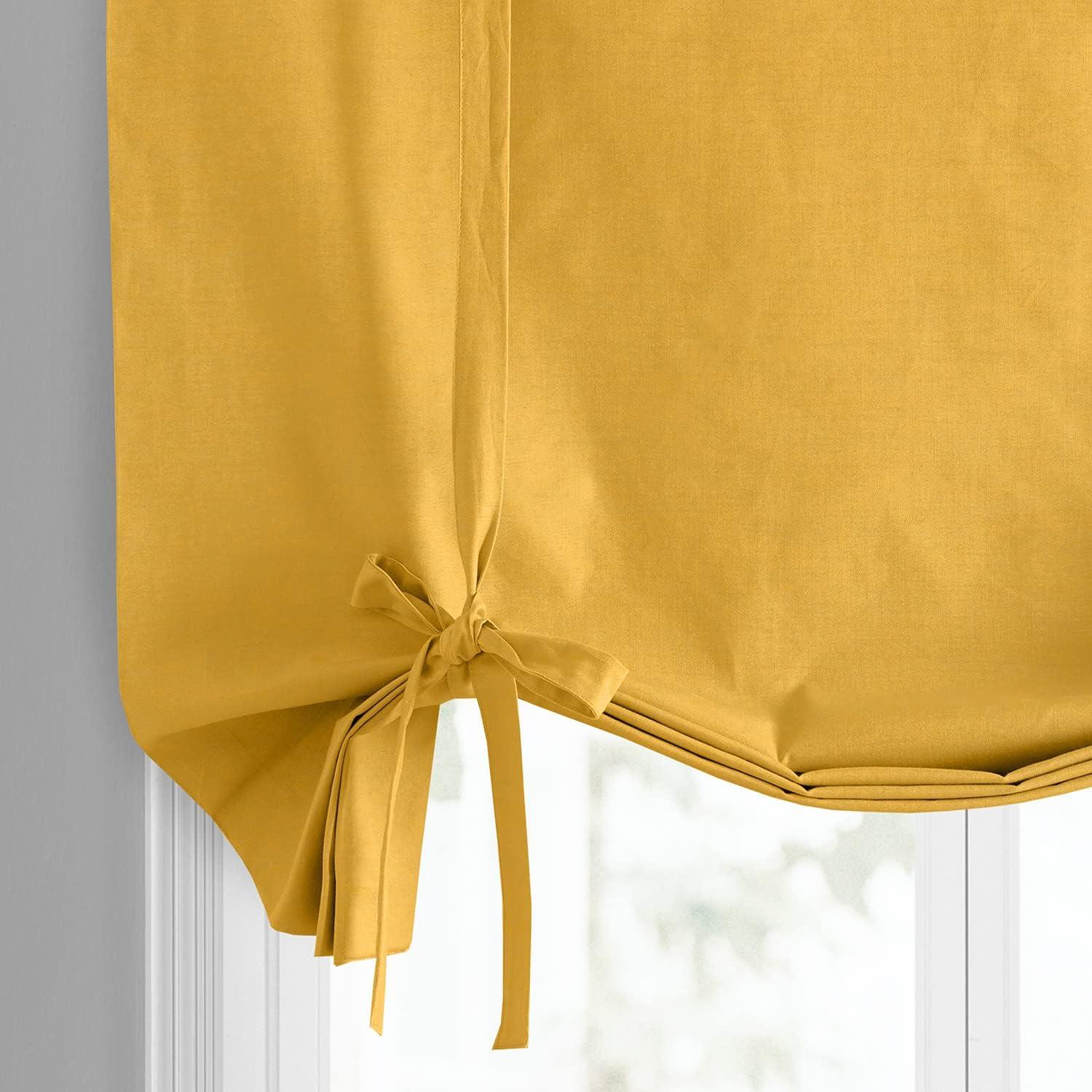 Ochre Cotton Tie-Up Window Shade 46 x 63