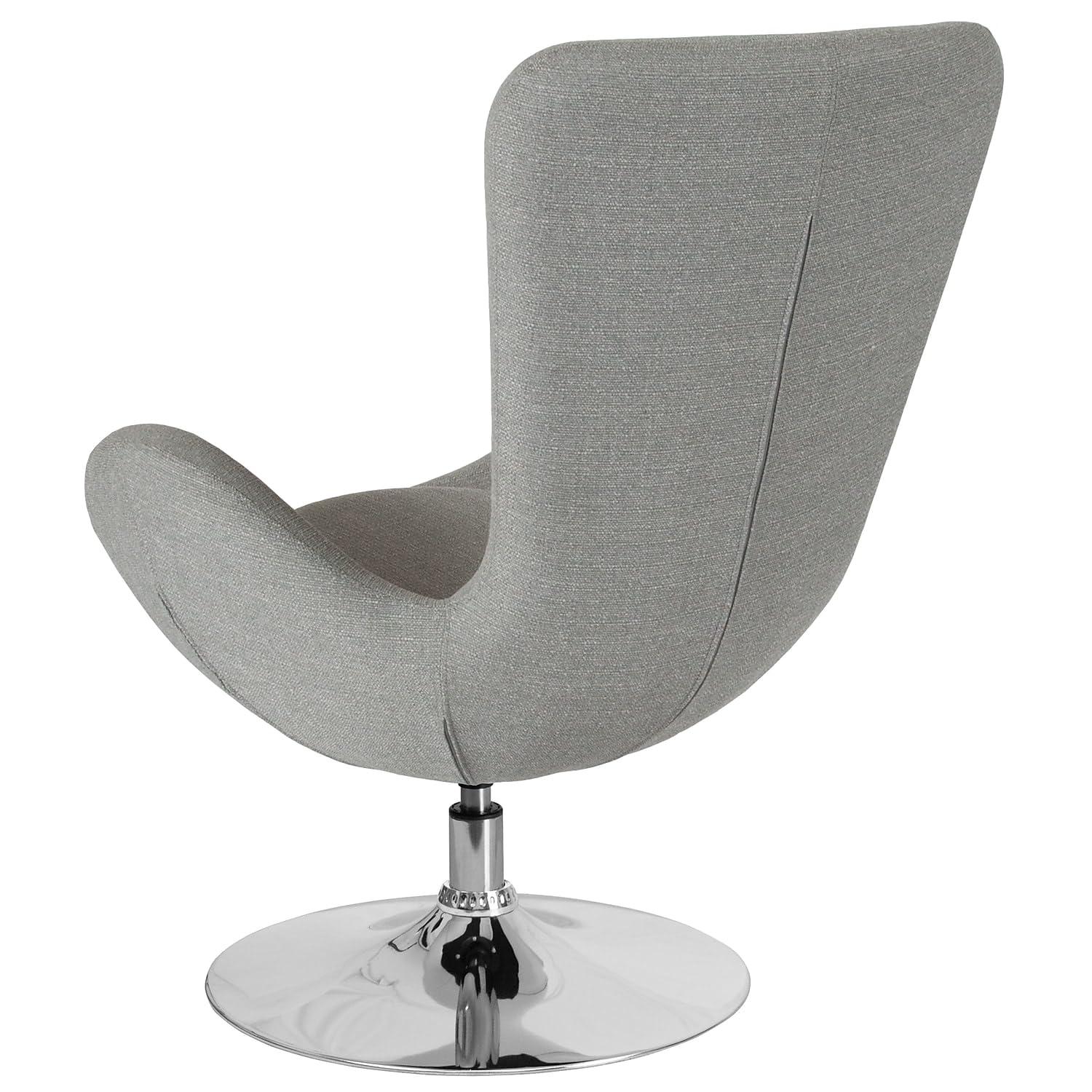 Flash Furniture Egg Series Light Gray Fabric Side Reception Chair