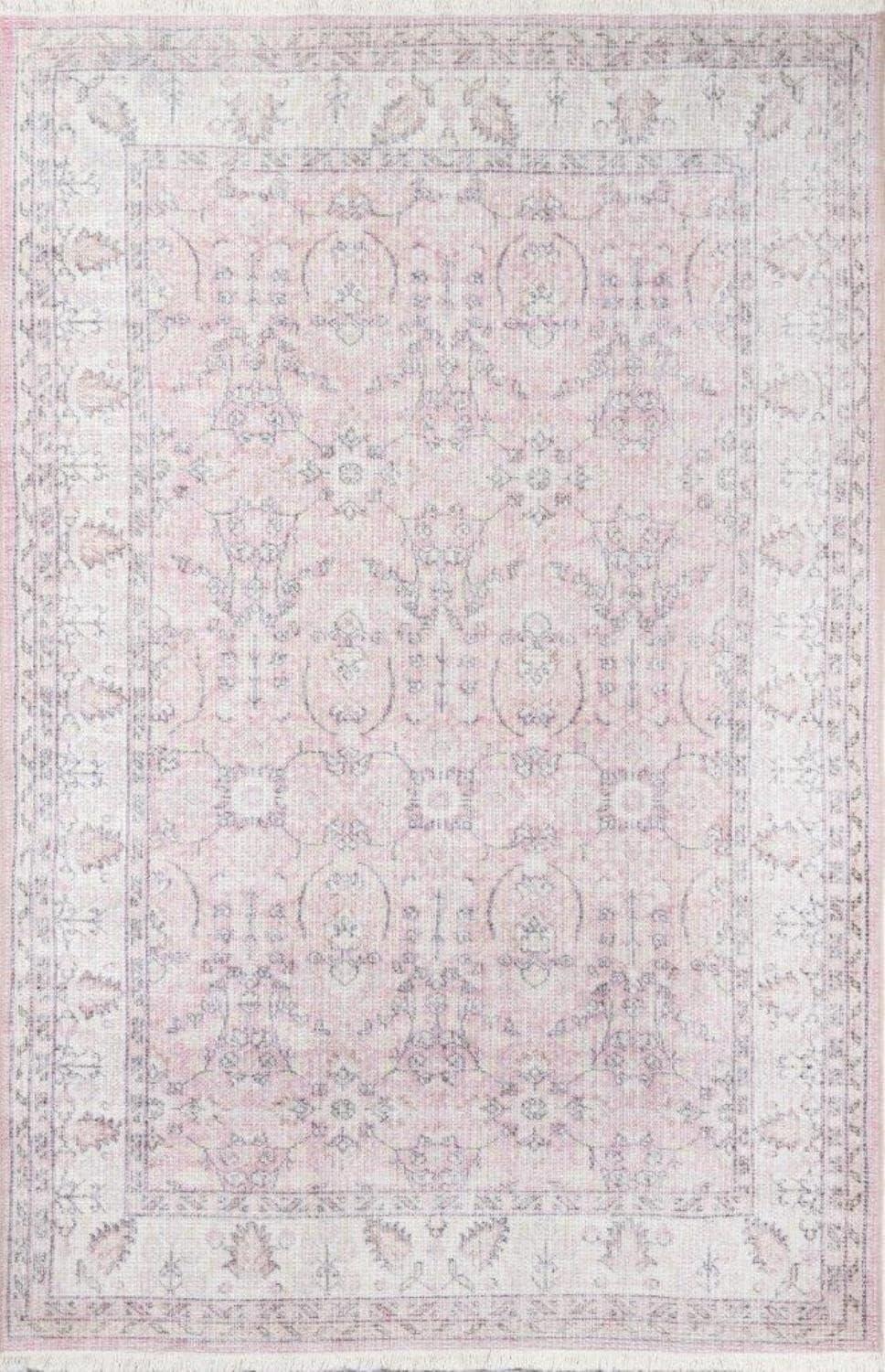 Vintage Charm Pink Cotton-Blend 2' x 3' Area Rug