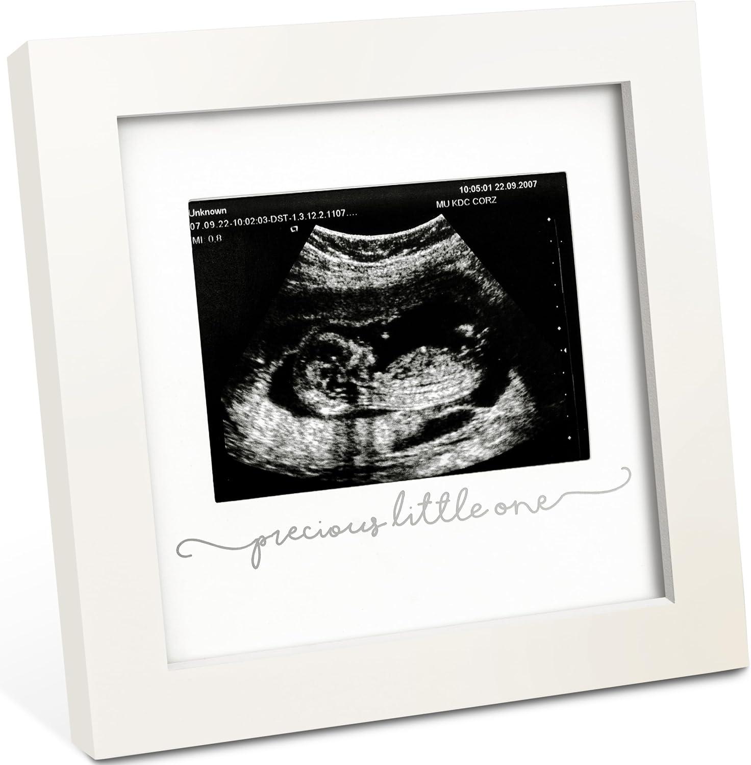 Alpine White Classic Wood Tabletop Sonogram Frame 7x7"