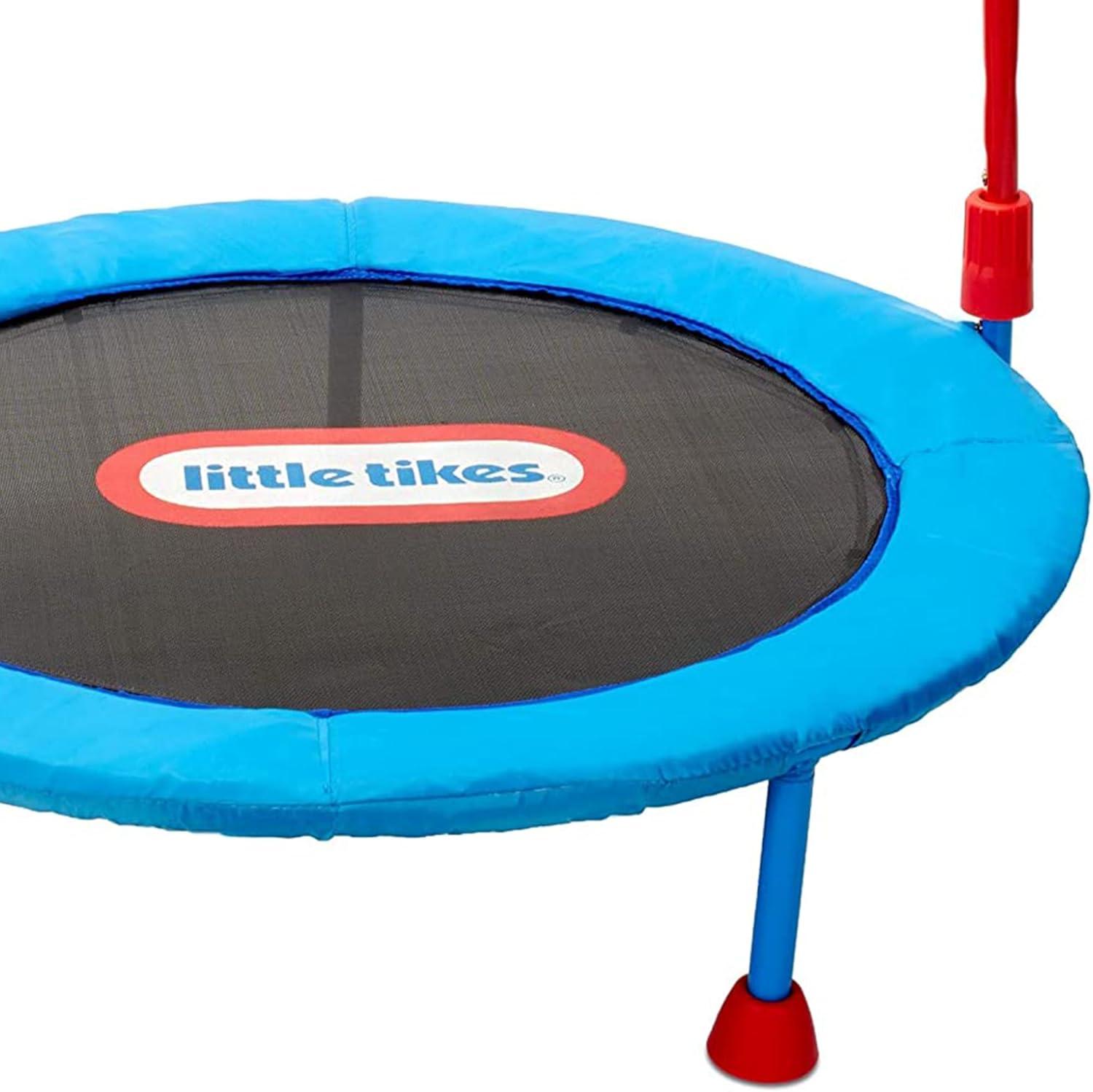 Little Tikes Light Up Easy Store 3-Foot Trampoline, with Hand Rail, Blue