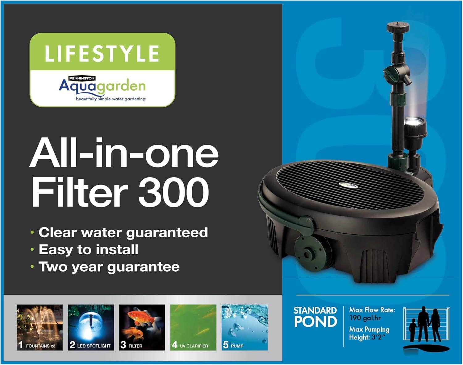 Black and Green All-in-One Pond Water Pump Filter