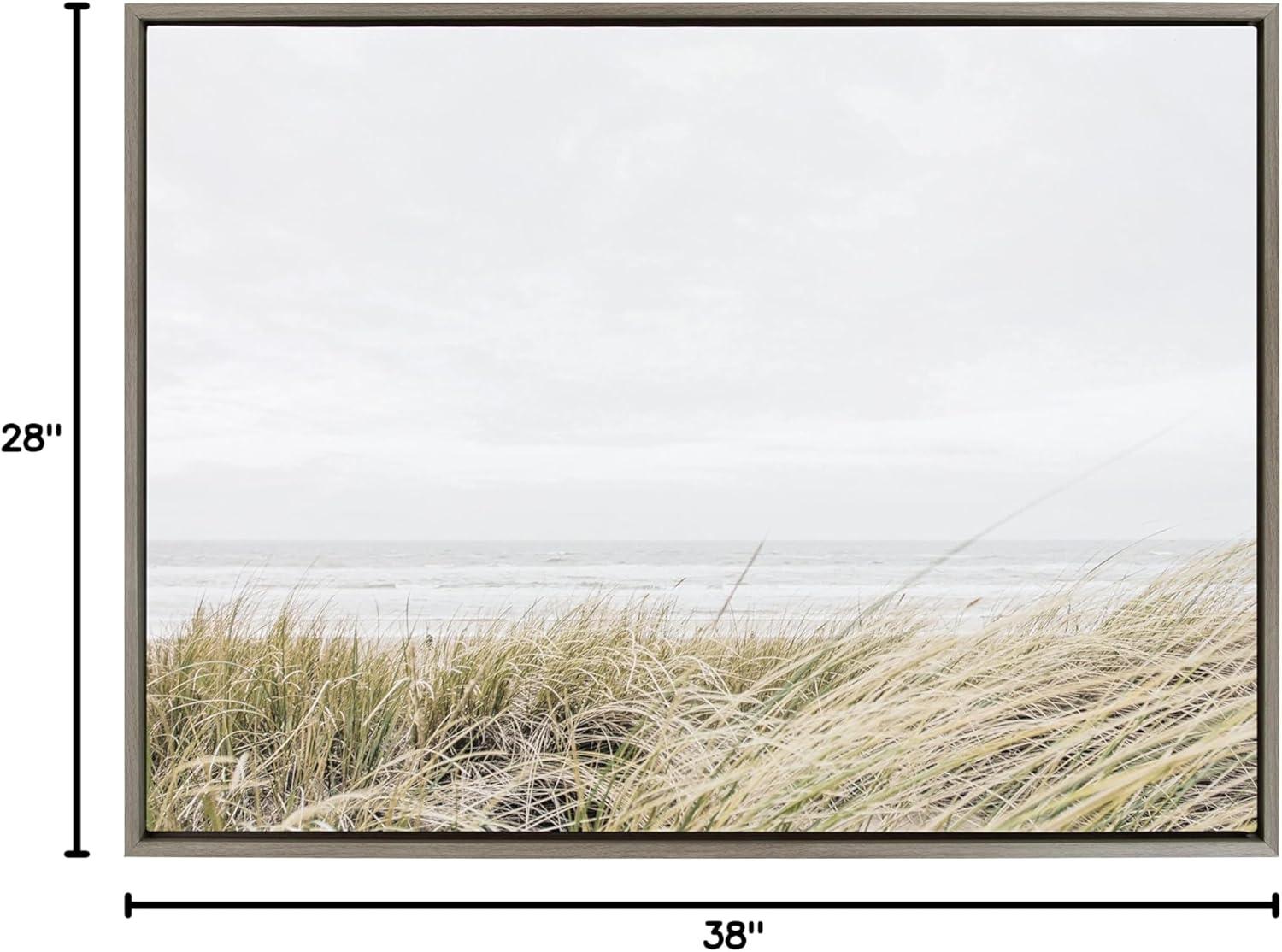 28" x 38" Sylvie East Beach Framed Canvas by Amy Peterson Art Studio Gray - Kate & Laurel All Things Decor
