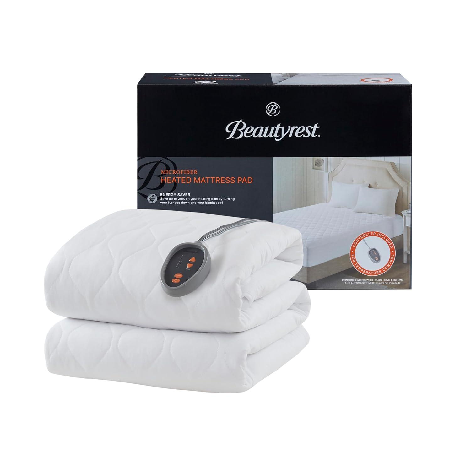 Beautyrest Beautyrest Heated Microfiber Mattress Pad with 3M Scotchgard