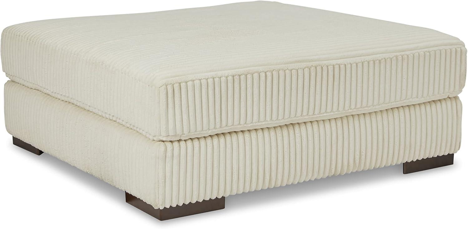 Lindyn Cream Polyester Upholstered Oversized Accent Ottoman