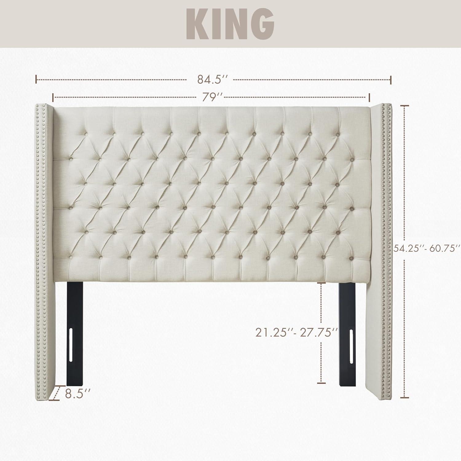 Amelia Upholstery Headboard Cream King