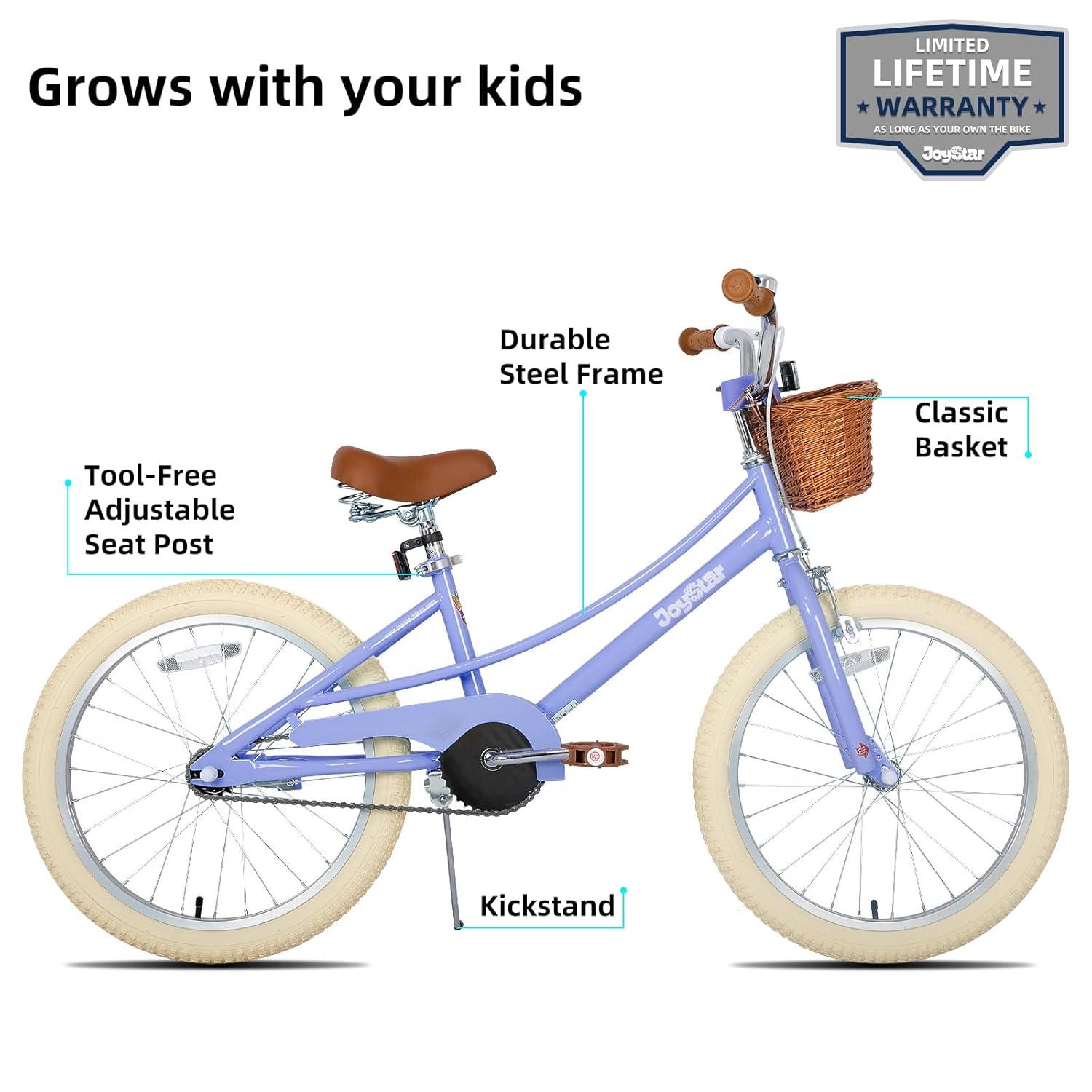 JOYSTAR Girls' 20" Training Wheel Retro Bicycle