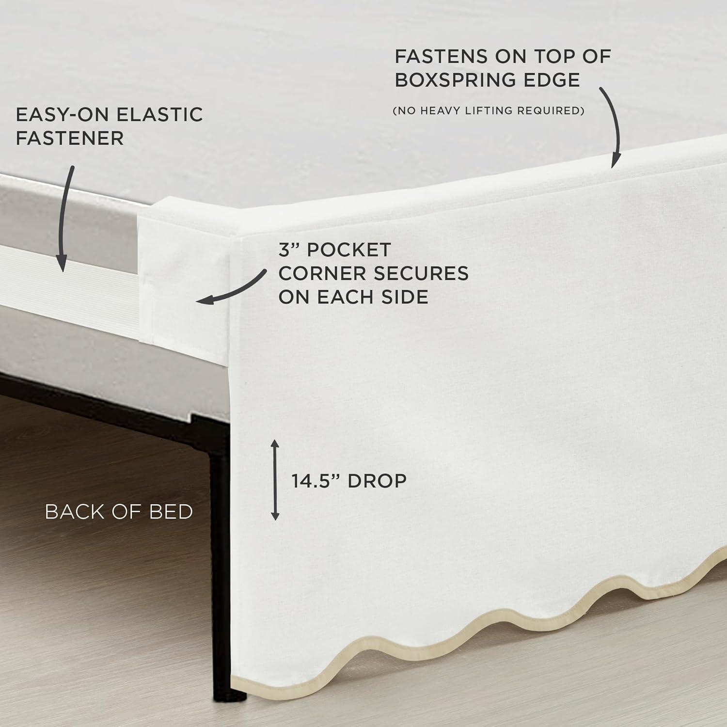 Coastal Chic Scallop Wrap Around Bed Skirt