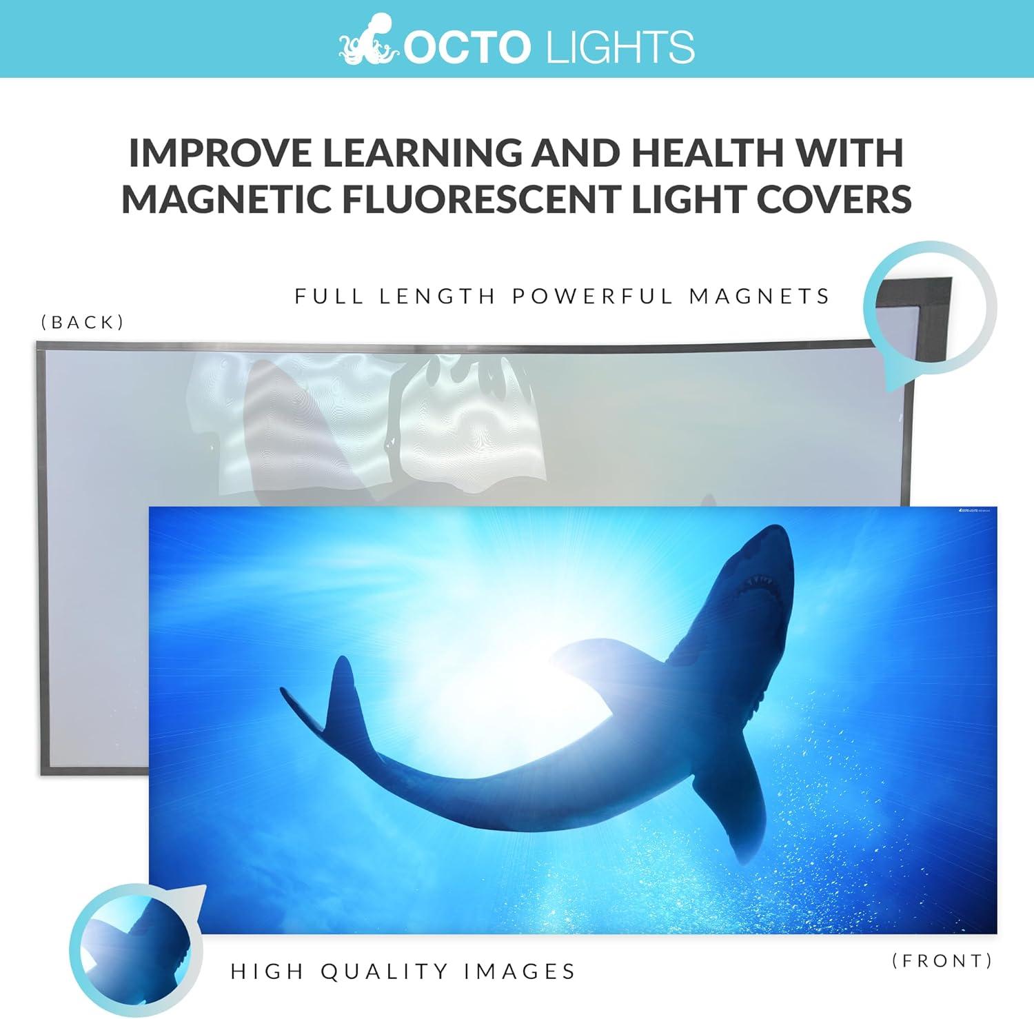 Octo Lights OCE-007-MGT-2x4 Ocean - Magnetic Fluorescent Light Cover for Ceiling Lights Classroom -  2x4 - by Octo Lights