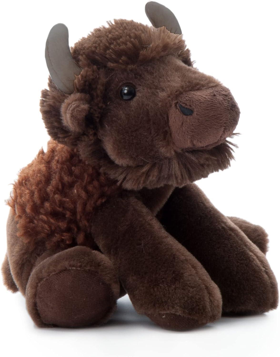 The Petting Zoo Floppy Bison Stuffed Animal Plushie, Gifts for Kids, Wild Onez Wildlife Animals, Bison Plush Toy 9 inches