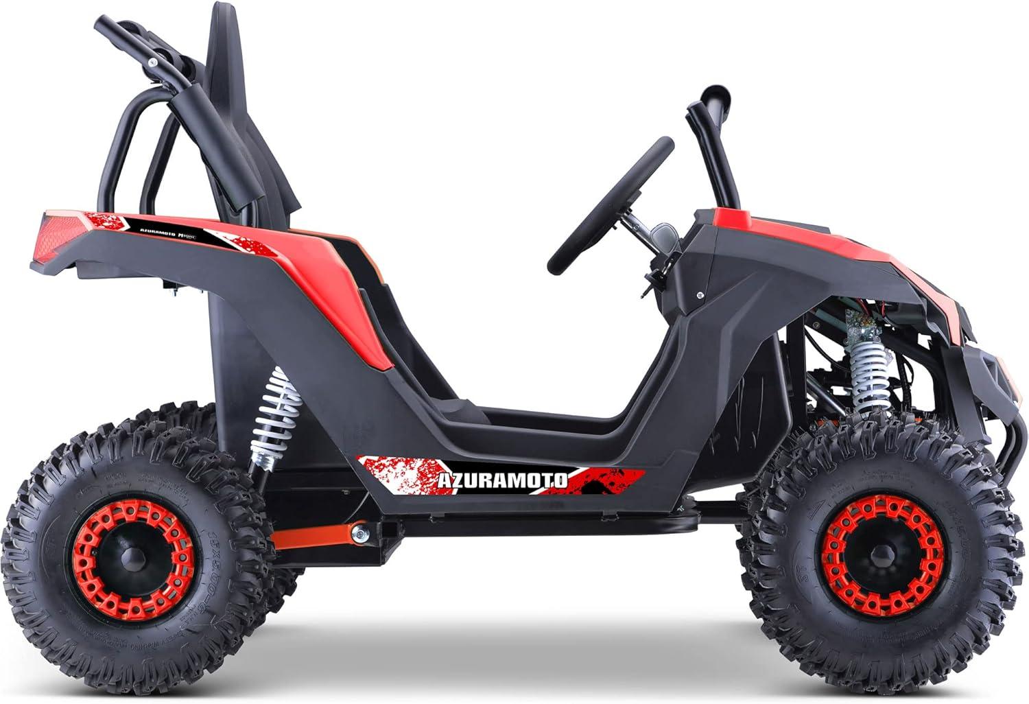 MotoTec Raider 48v 1200w UTV with Roll Cage Safety Bar, Adjustable Seat