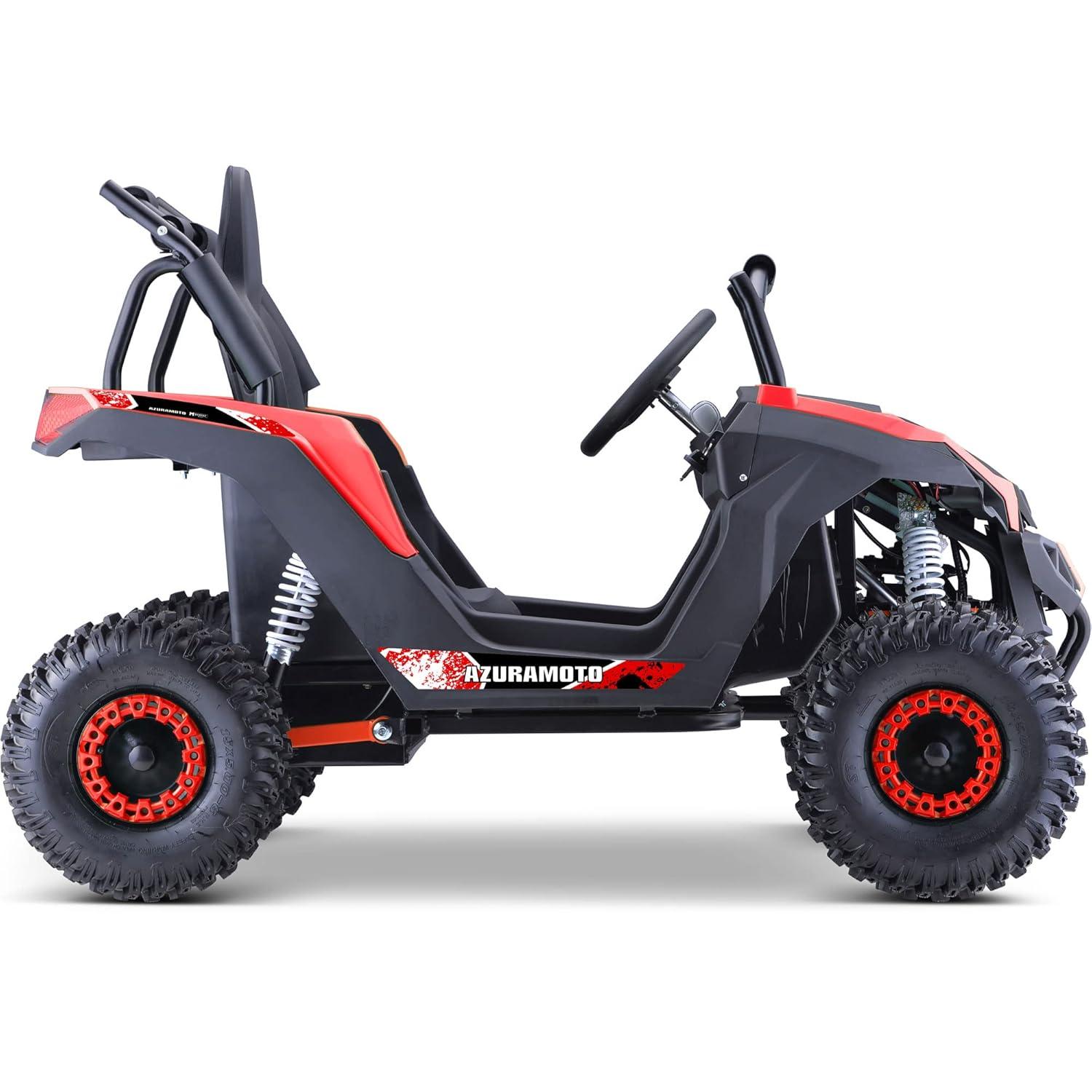 MotoTec Raider 48v 1200w UTV with Roll Cage Safety Bar, Adjustable Seat