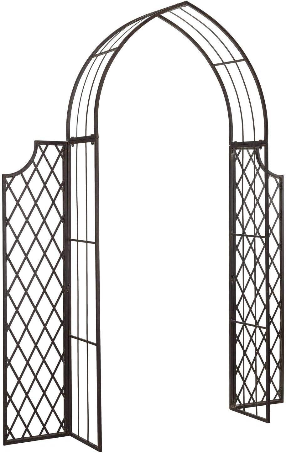 Jaida Rustic Brown Iron Garden Arbor