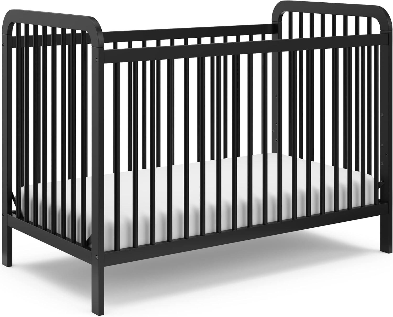 Storkcraft Pasadena Black Pine Wood 3-in-1 Convertible Crib