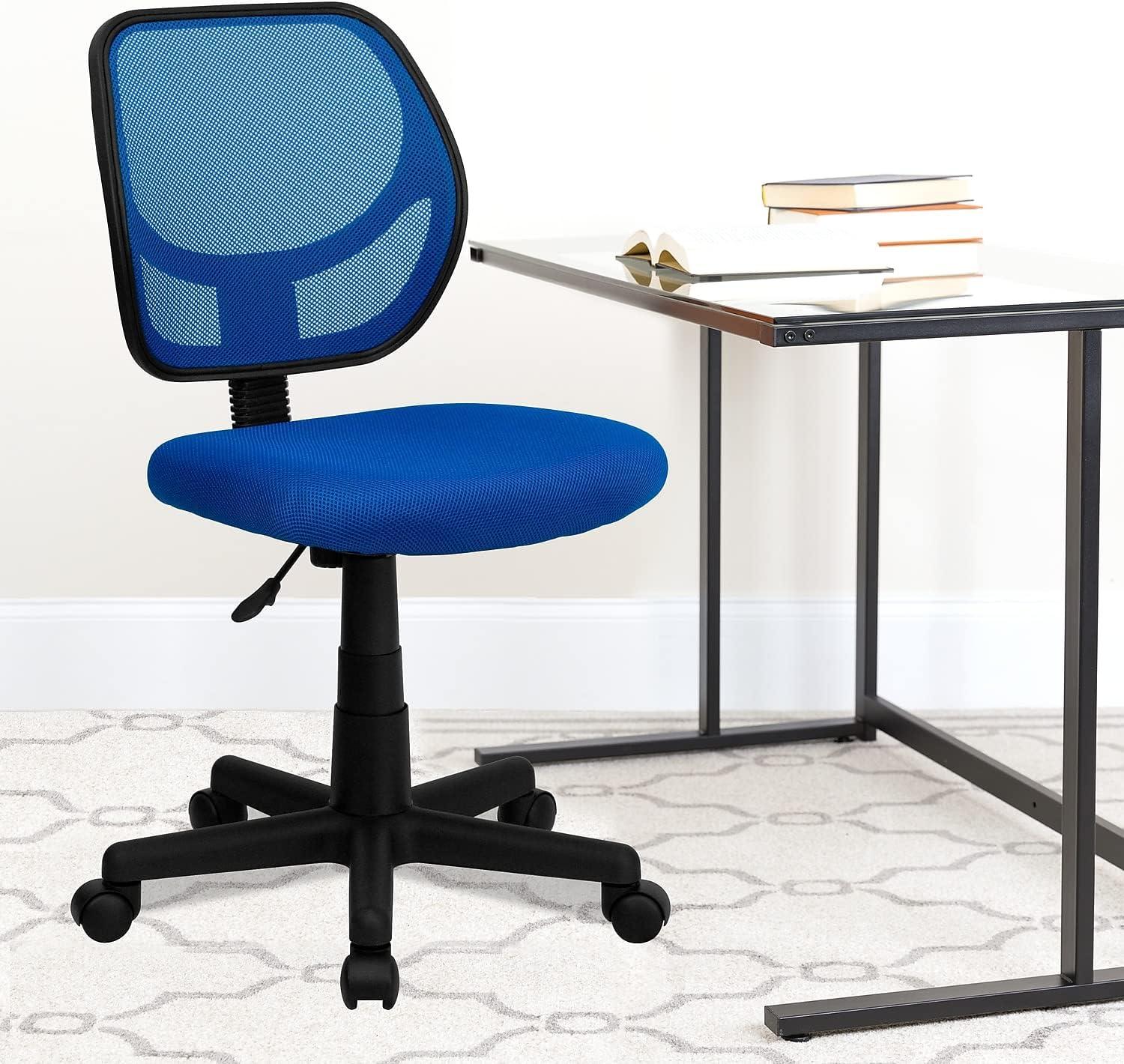 Flash Furniture Low Back Blue Mesh Swivel Task Office Chair