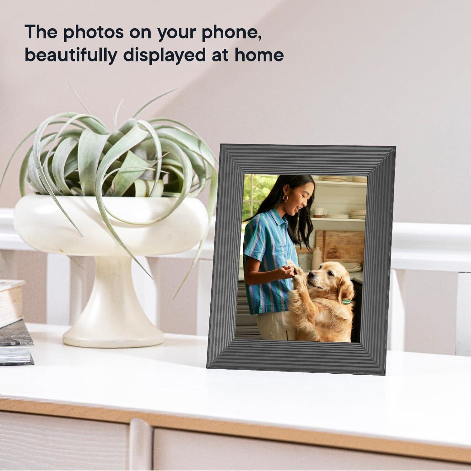 9" Mason Graphite Digital Photo Frame Black - Aura Home: Wi-Fi Enabled, LCD Display, 1600x1200