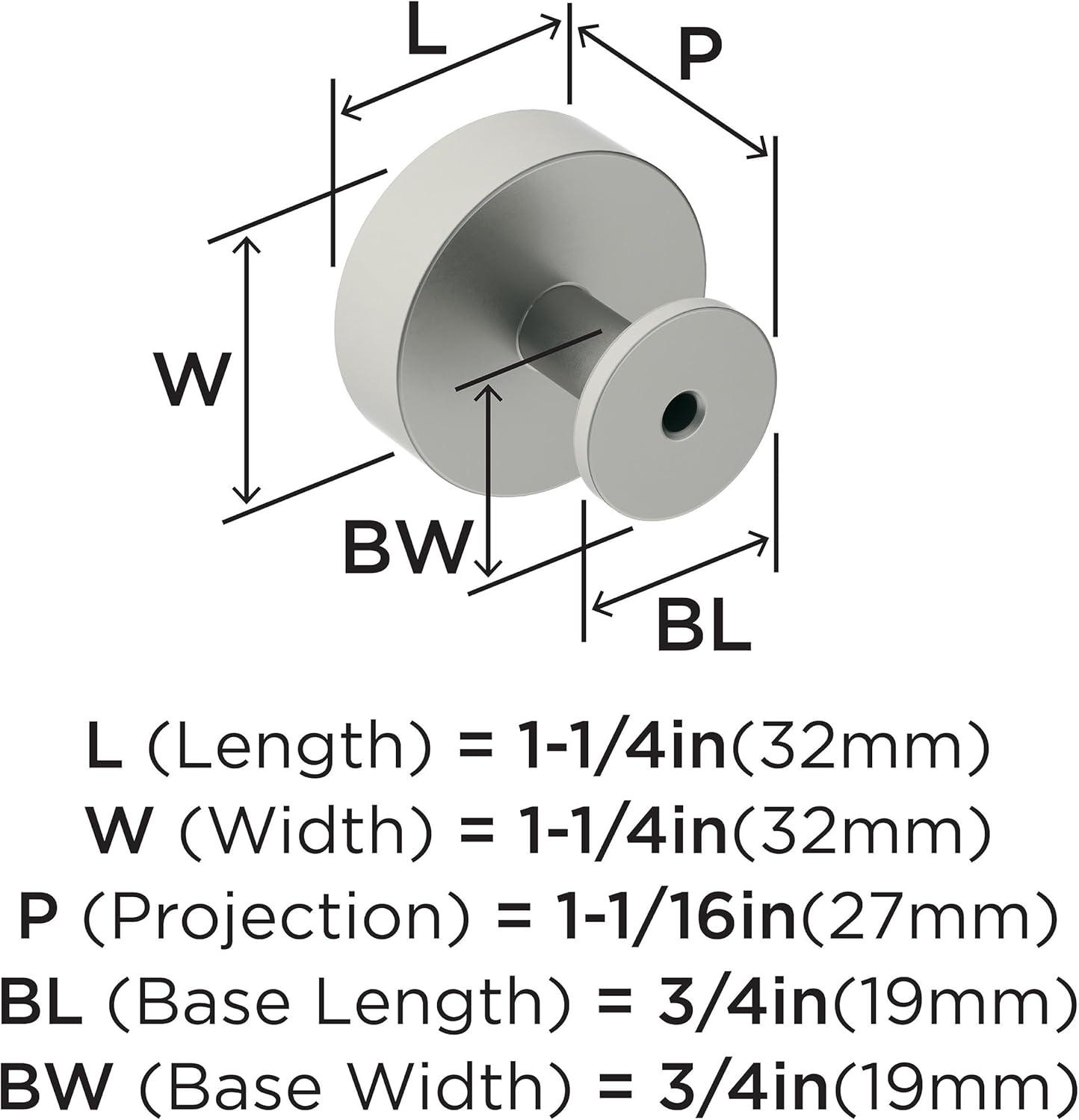 Radius 1 1/4" Diameter Round Knob
