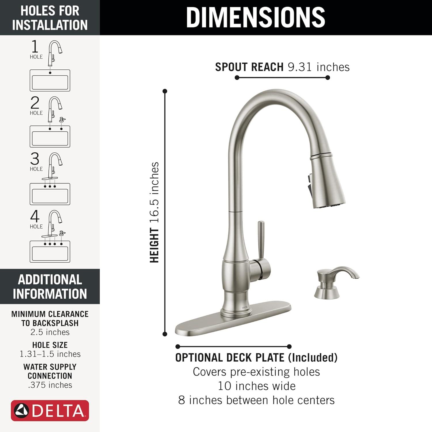 Hazelwood Pull Down Sprayer Kitchen Sink Faucet with Matching Soap Dispenser