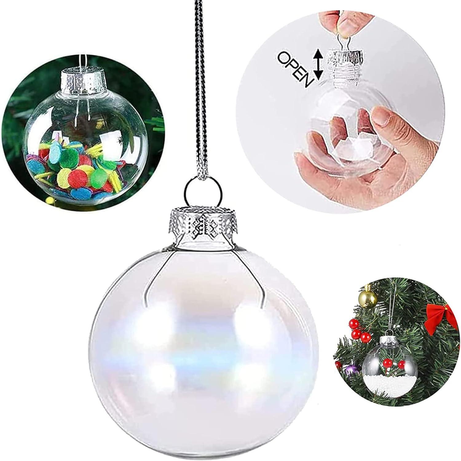 Dytern Christmas,12pcs Transparent Christmas Ball Empty DIY Balls Christmas Tree Baubles