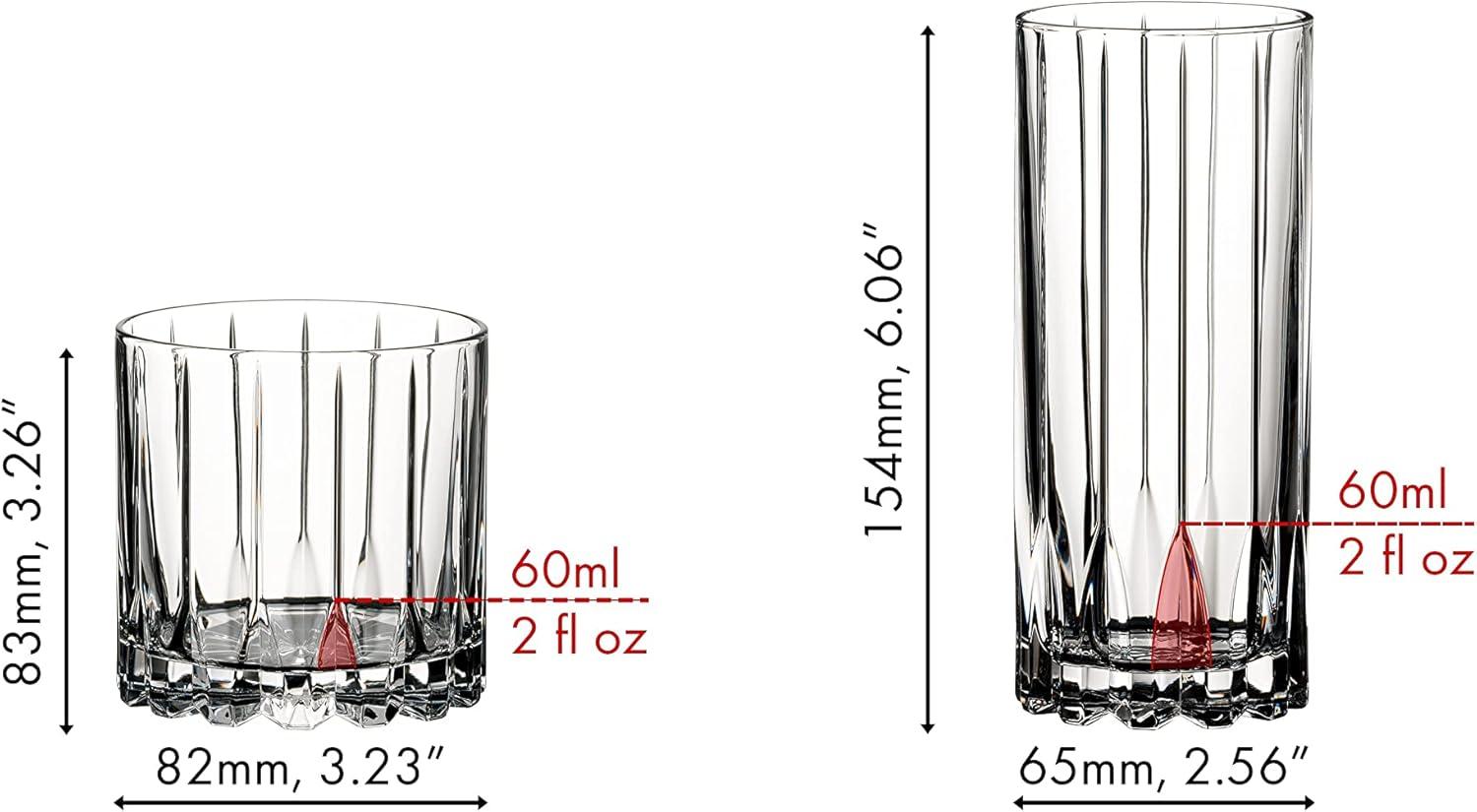 Riedel 8-Piece Clear Glass Rocks and Highball Set