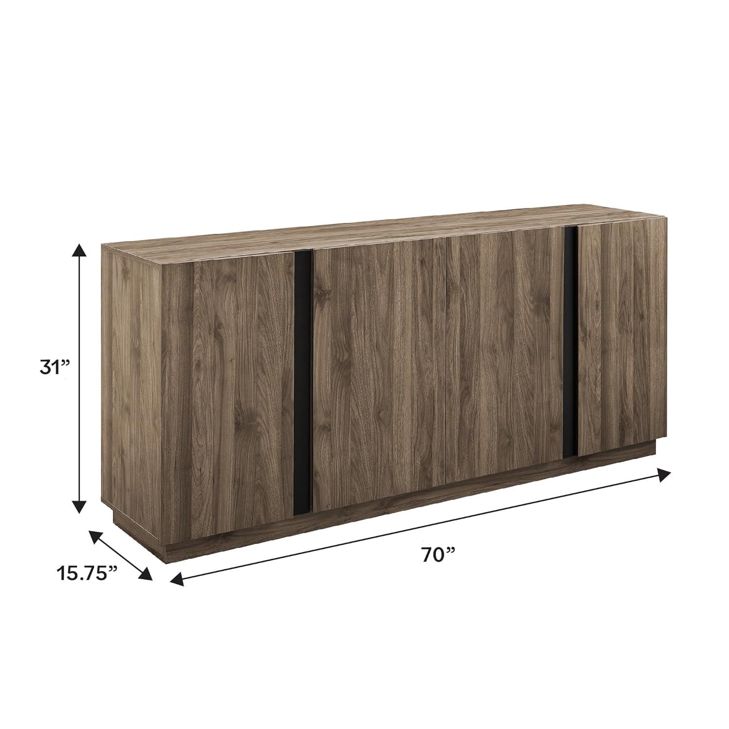Walker Edison Modern 4-Door TV Stand for TVs up to 80”, Slate Grey