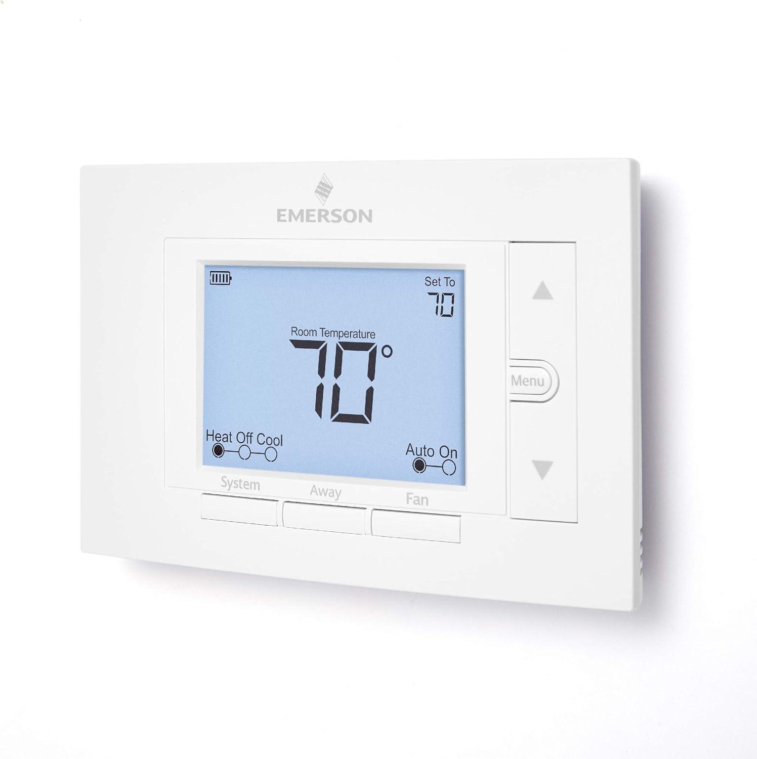 Emerson White Digital Non-Programmable Thermostat with Backlit Display