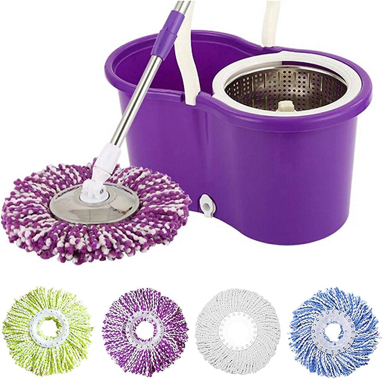 NICEMOVIC 5 Pack Spin Mop Replacement Head for 360° Spin Mop System, Round Shape Standard Universal Size Mop Head, Microfiber Spin Mop Refills Easy Cleaning and Machine Washable