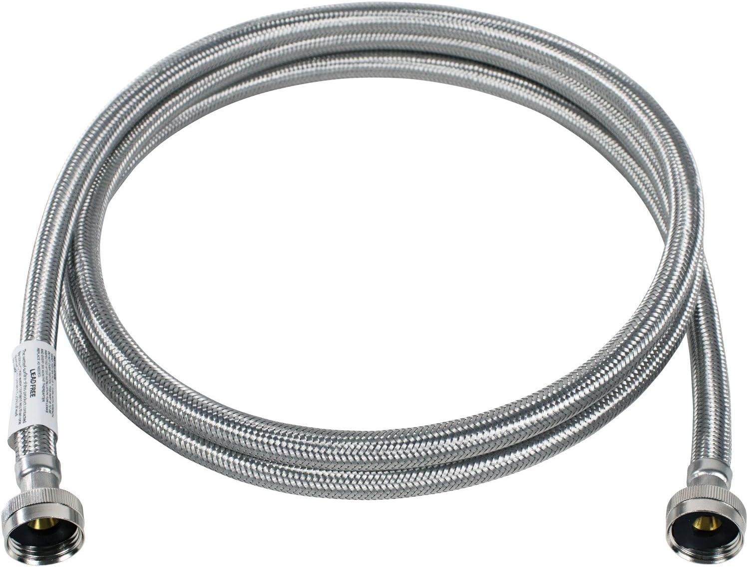 8-Foot Stainless Steel Braided Washing Machine Hose