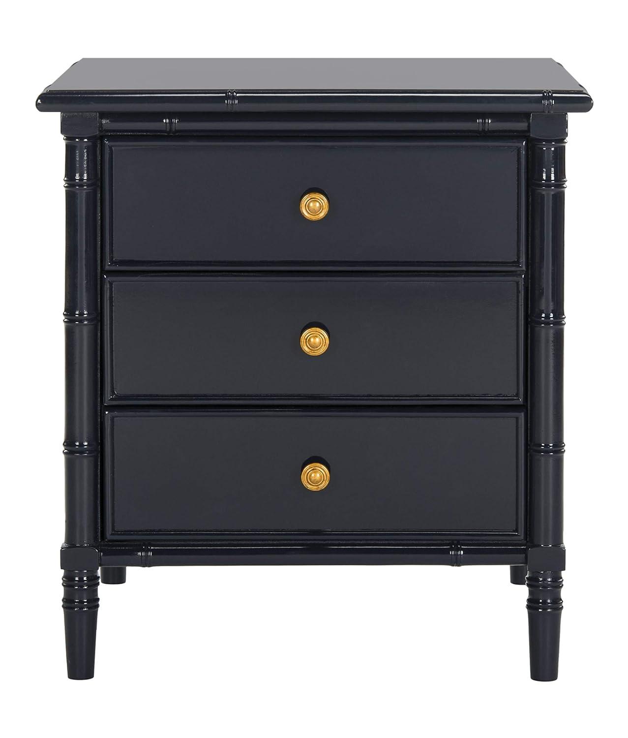 Mina 3 Drawer Nightstand - NST3500 - Grey/Gold - Safavieh