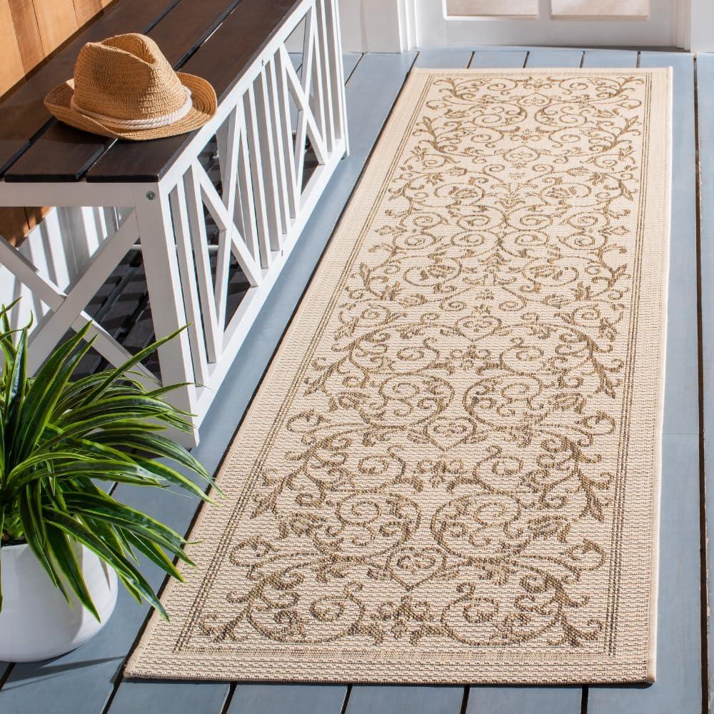 Courtyard CY2098 Power Loomed Indoor and Outdoor Runner Rug - Natural/Brown - 2'3"x6'7" - Safavieh