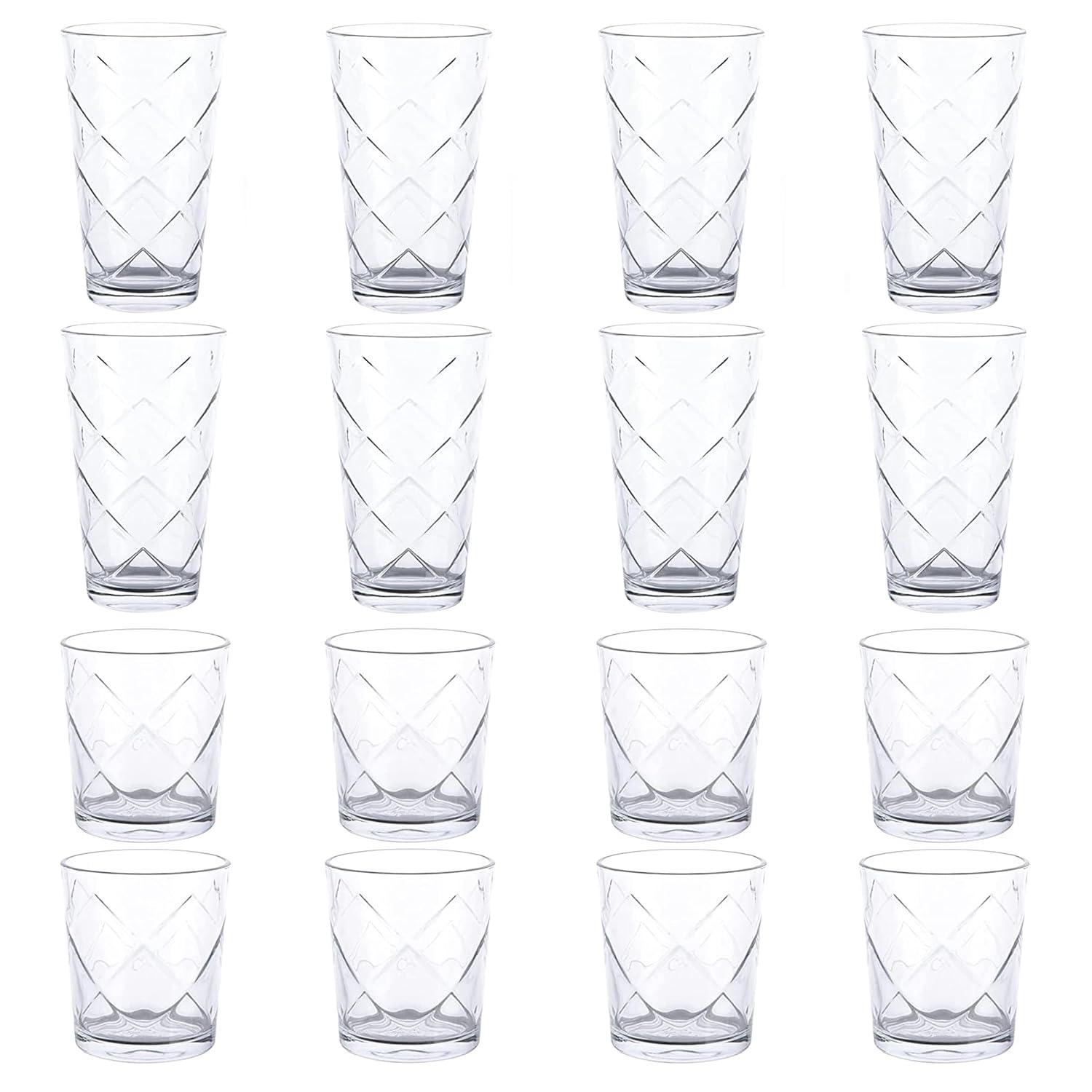 Gibson Home 16 Piece Lattice Glassware Drinkware Set