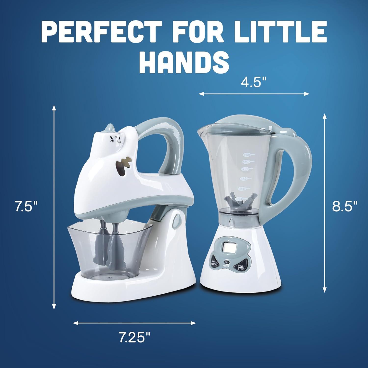 Constructive Playthings Play Kitchen Appliances, Kids Blender and Mixer Toy, Realistic Designs, Developmental Toddler Toys, Ages 3 Years and Up