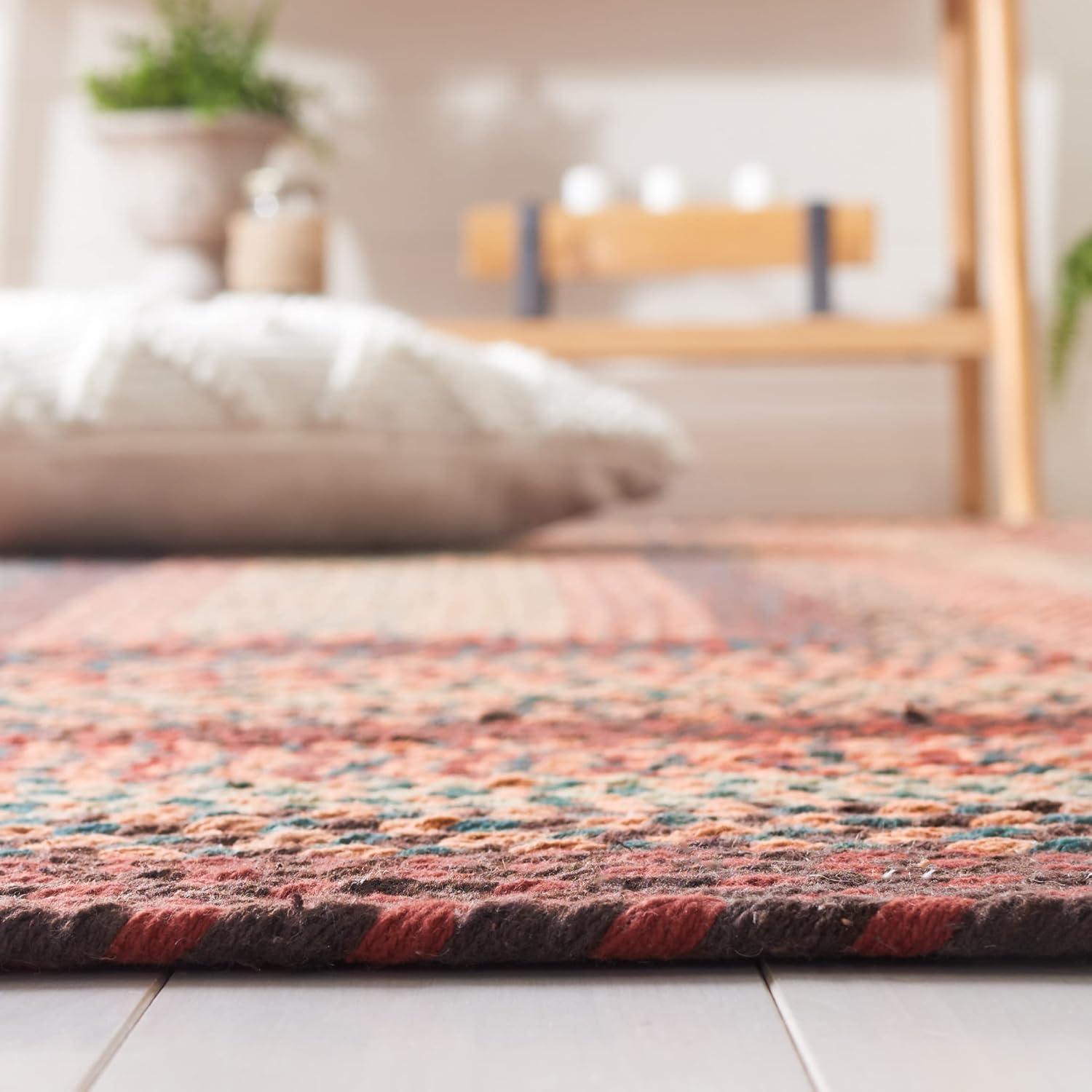 Braided BRD651 Flat Weave Indoor Area Rug - Dark Grey/Blue - 6'x6' - Safavieh