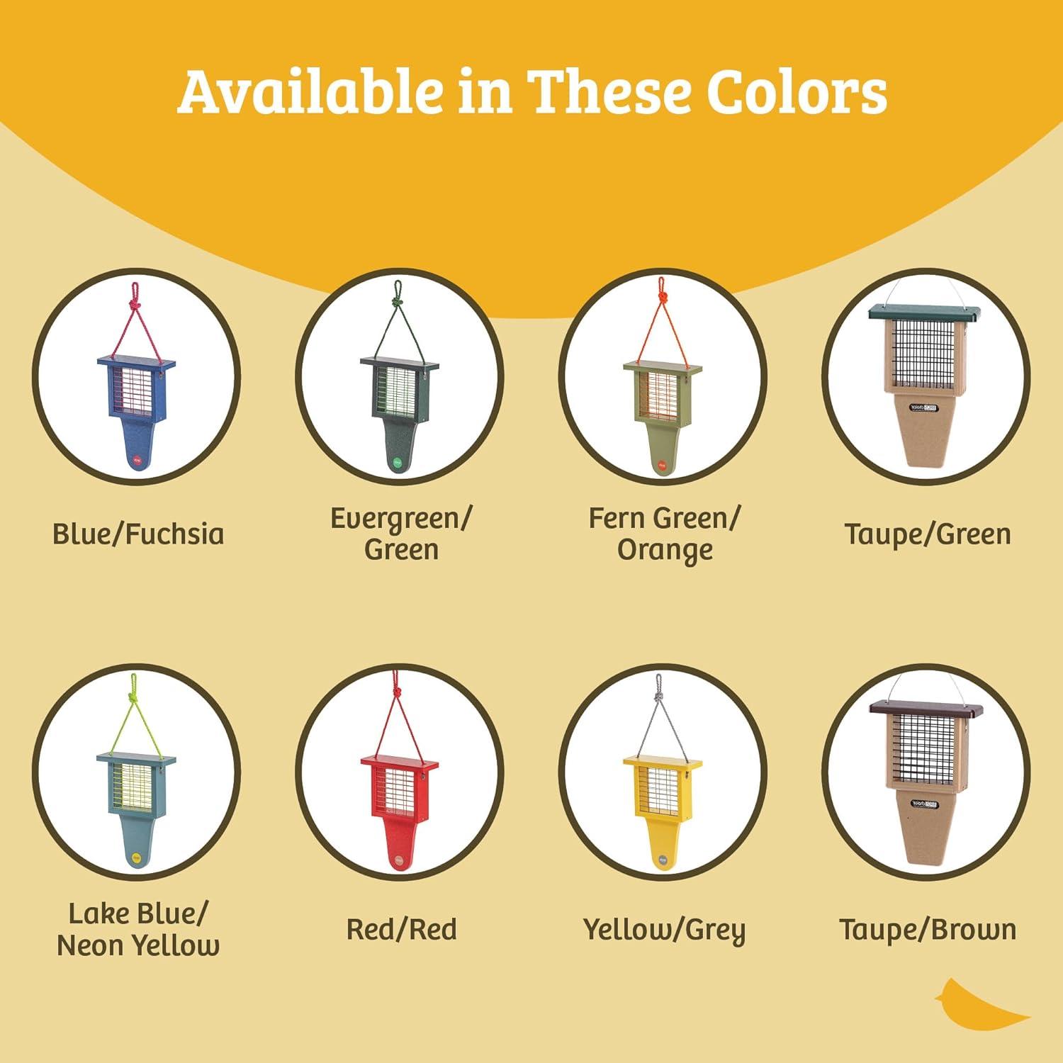 Birds Choice Birds Choice 12" Recycled Single Cake Tail Prop Suet Feeder, Taupe/Green