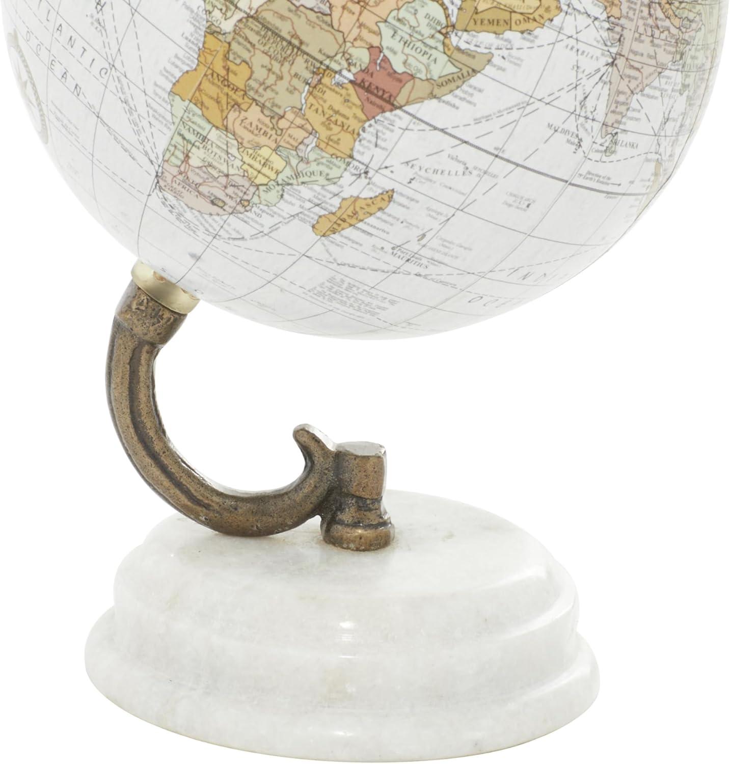 DecMode 5" White Globe with White Marble Base