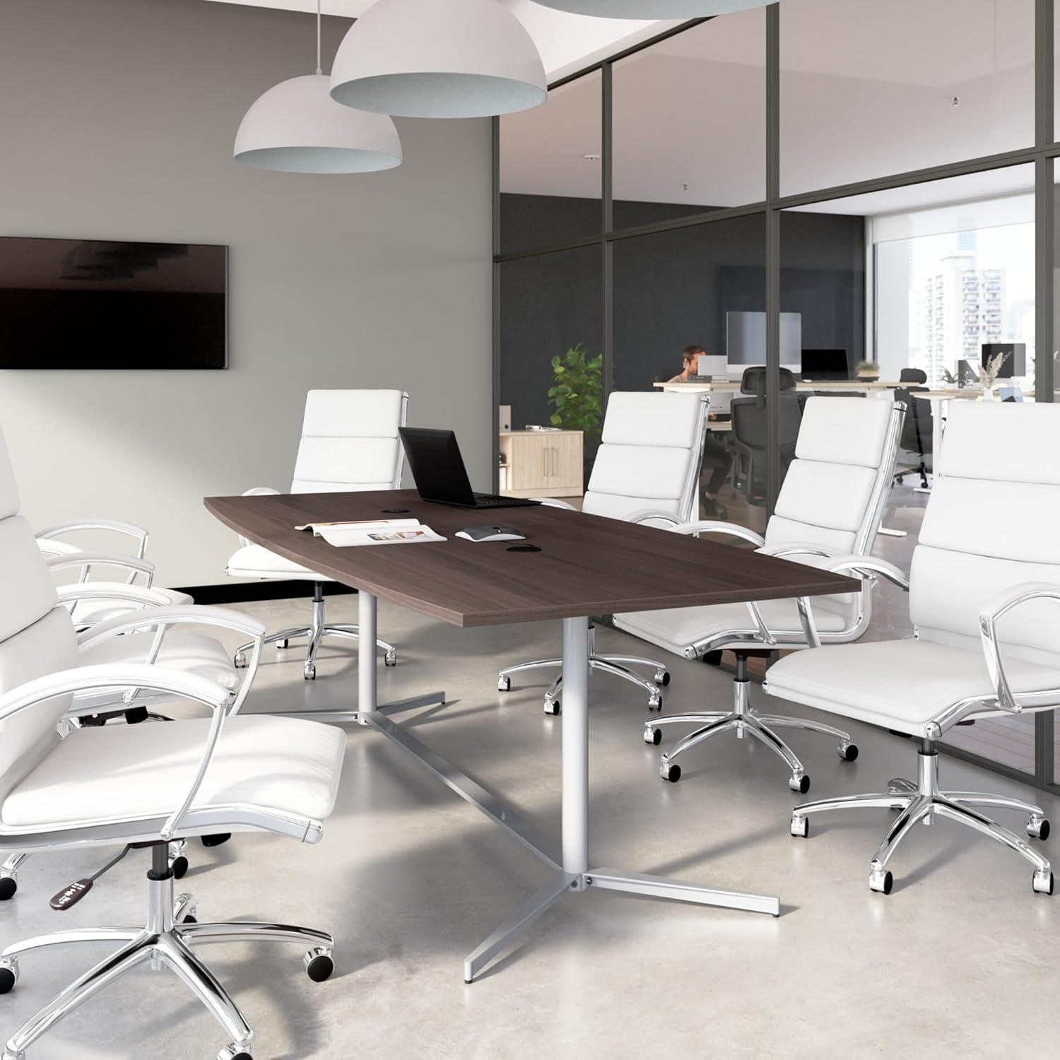 BBF Boat Shaped Conference Table with Metal Base