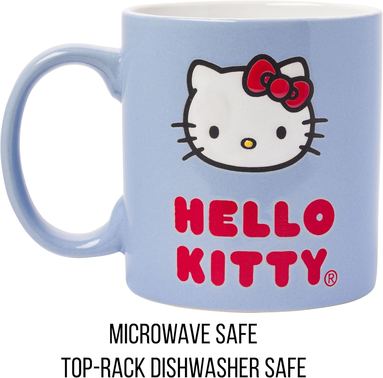 Silver Buffalo Sanrio Hello Kitty 20oz Wax Resist Ceramic Mug