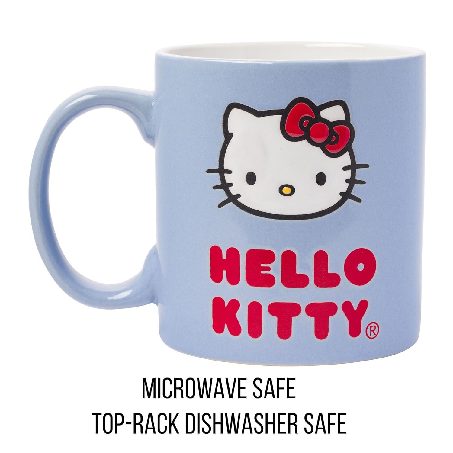 Silver Buffalo Sanrio Hello Kitty 20oz Wax Resist Ceramic Mug