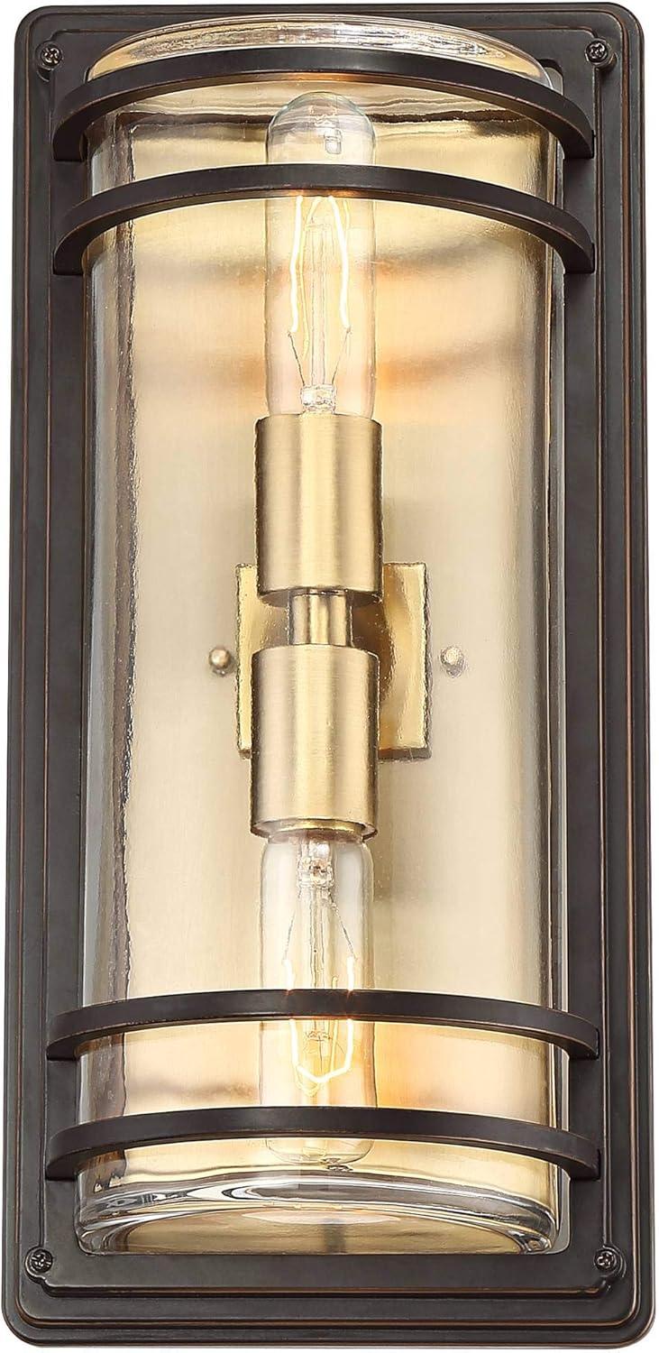 John Timberland Habitat Modern Outdoor Wall Light Fixture Bronze Warm Brass 16" Clear Glass for Post Exterior Barn Deck House Porch Yard Patio Home