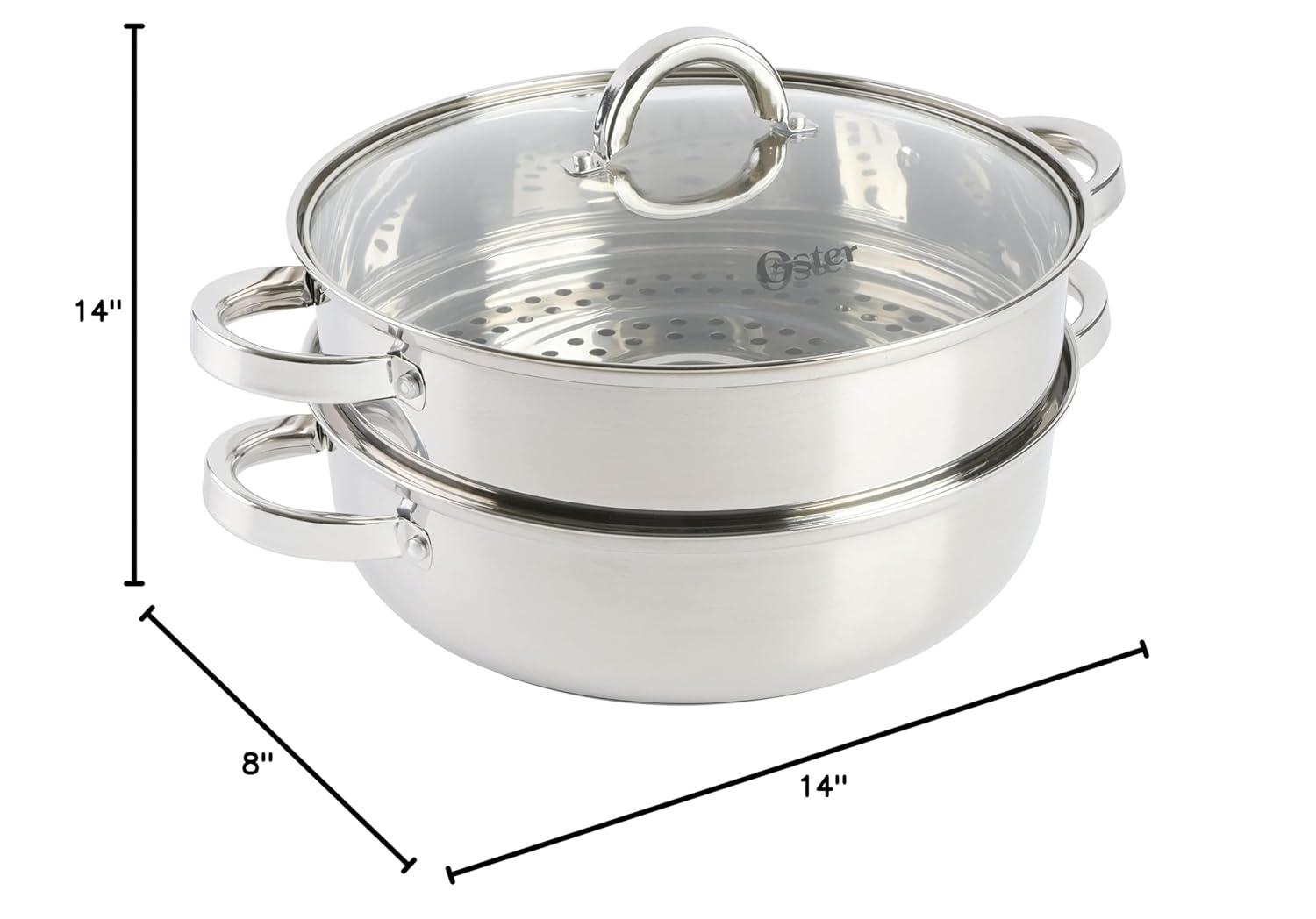Oster Sangerfield 6 Qt Aluminum Dutch Oven with Steamer Basket