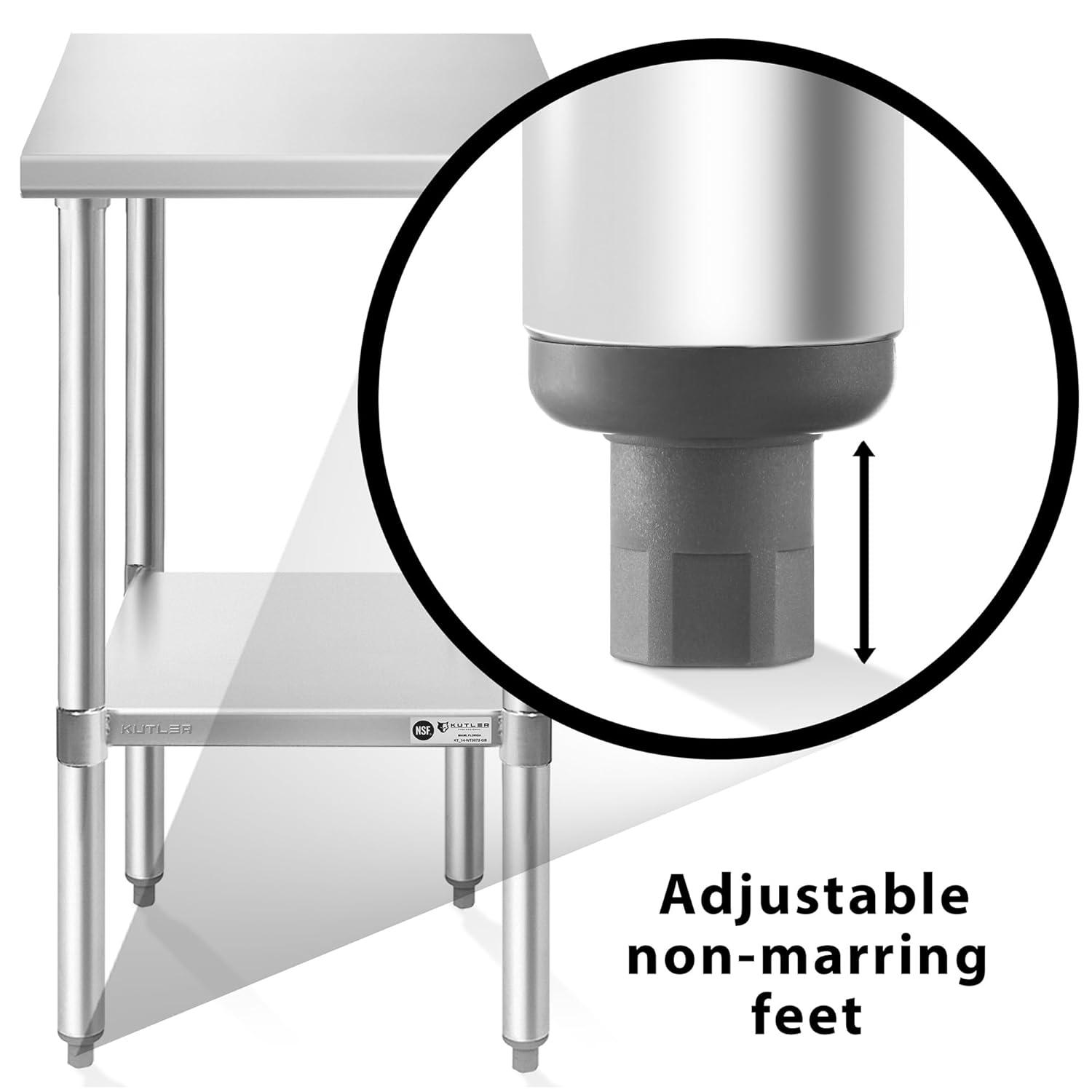 Amgood 24 in. x 18 in. Stainless Steel Table With Wheels